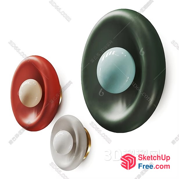 3D Models Of Decorative Sconces With Oval Shapes 3D SketchUp File