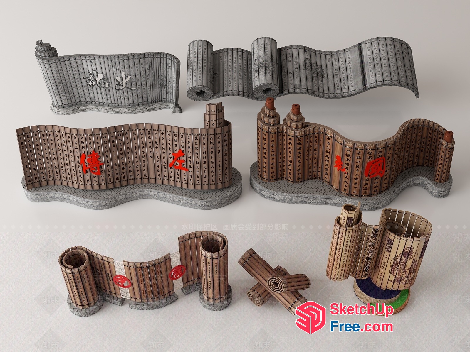 Traditional Japanese Architecture Elements 3D SketchUp File