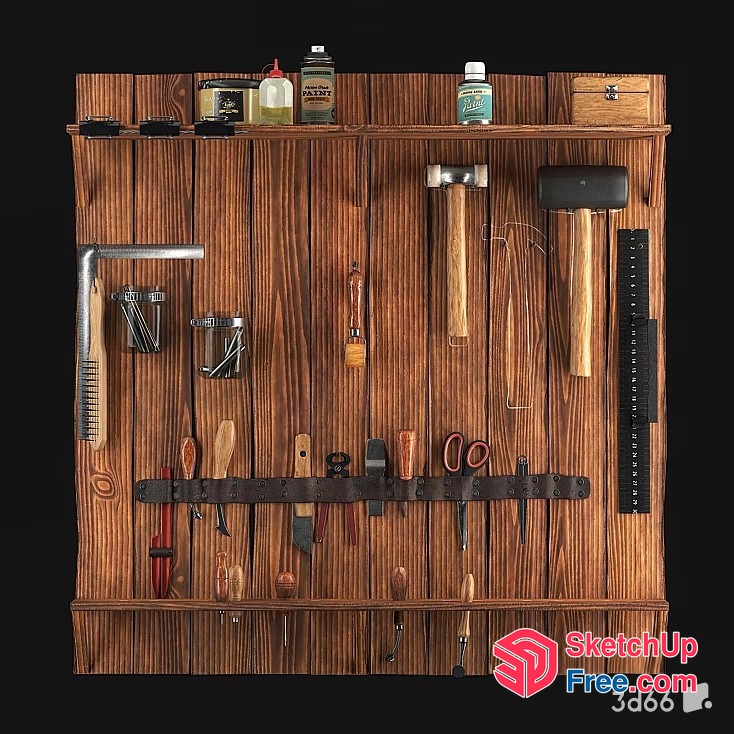 Well-Organized Woodworking Tools And Accessories 3D SketchUp File