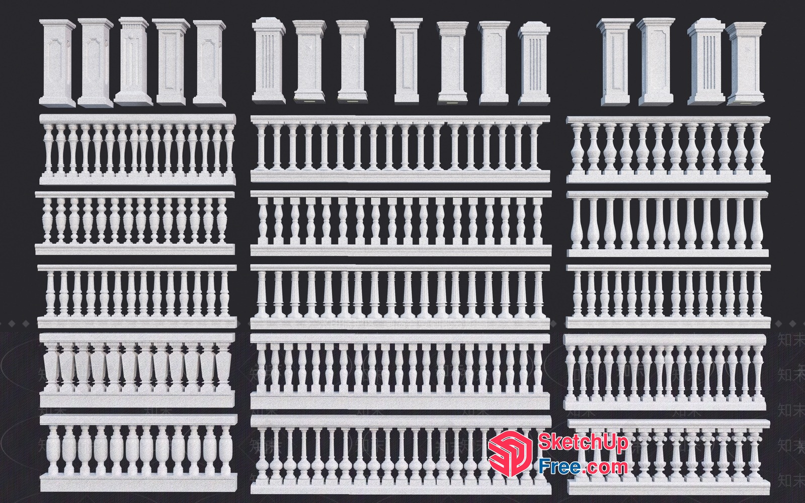 Ornate Railing Designs 3D SketchUp File