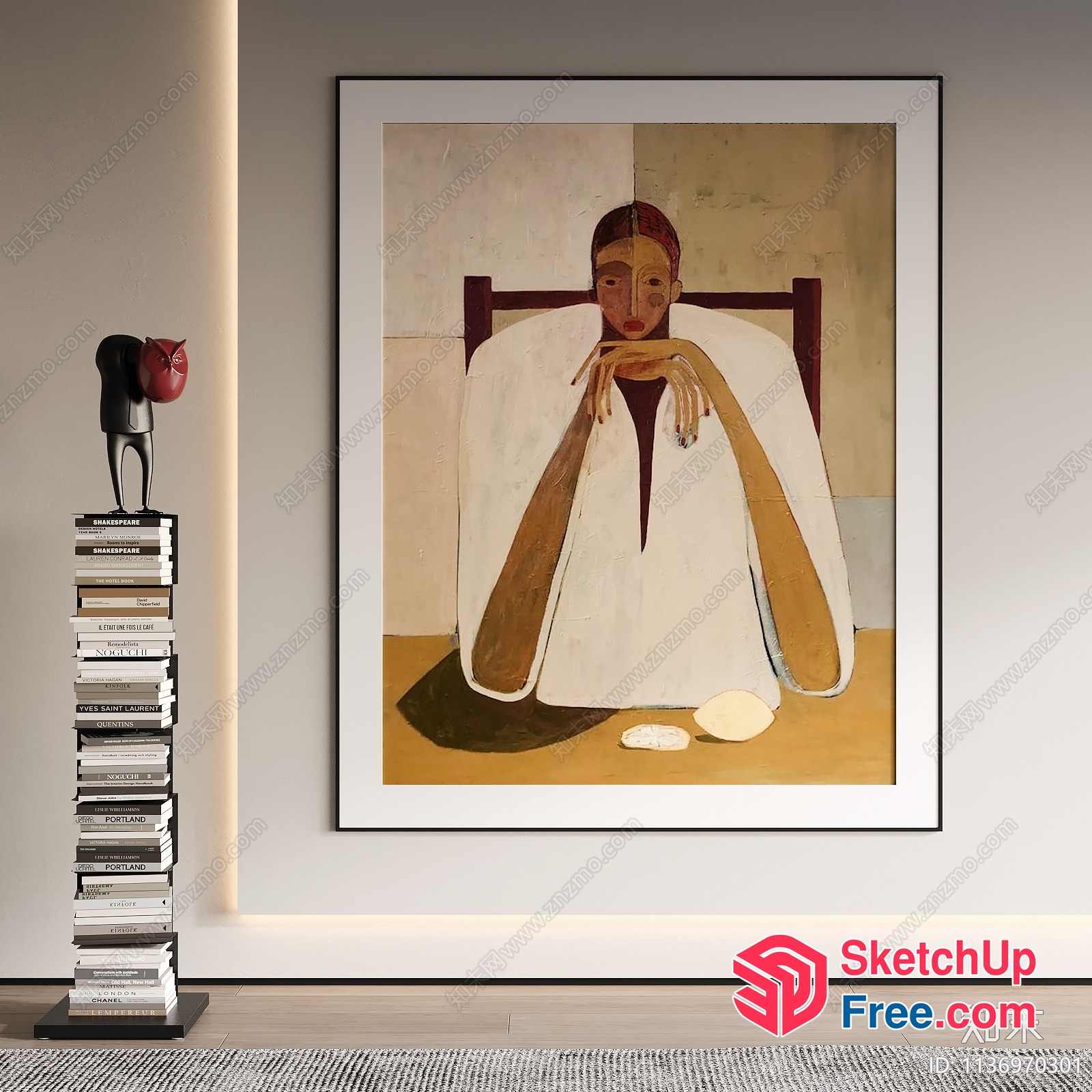 Minimalist European Style Artwork In A Modern Interior 3D SketchUp File