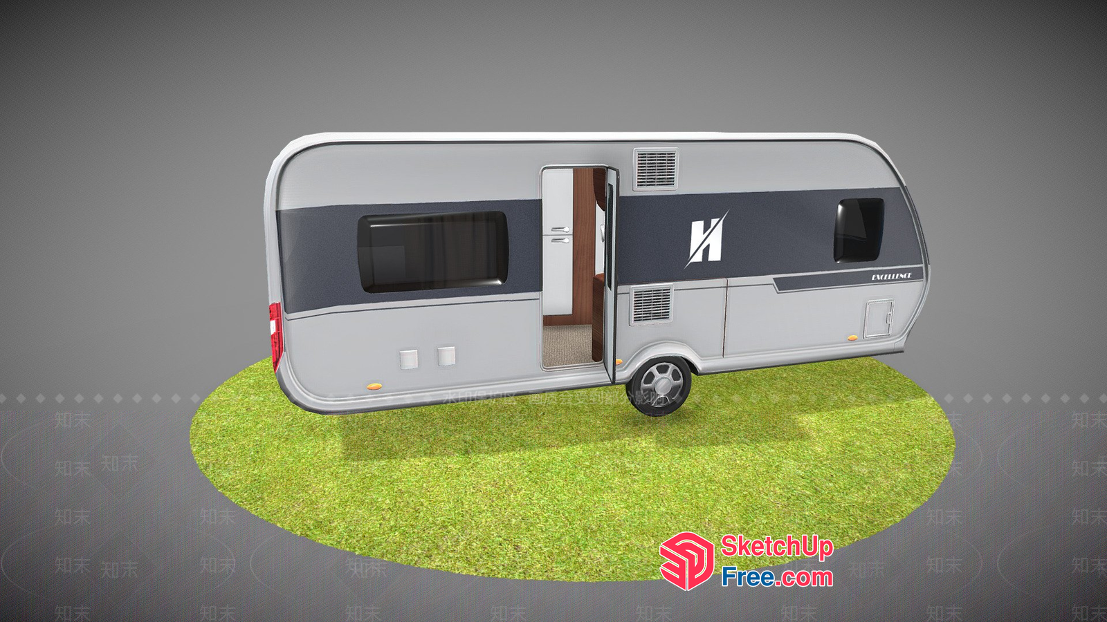 Rv Camper Van With Modern Design And Large Windows 3D SketchUp File