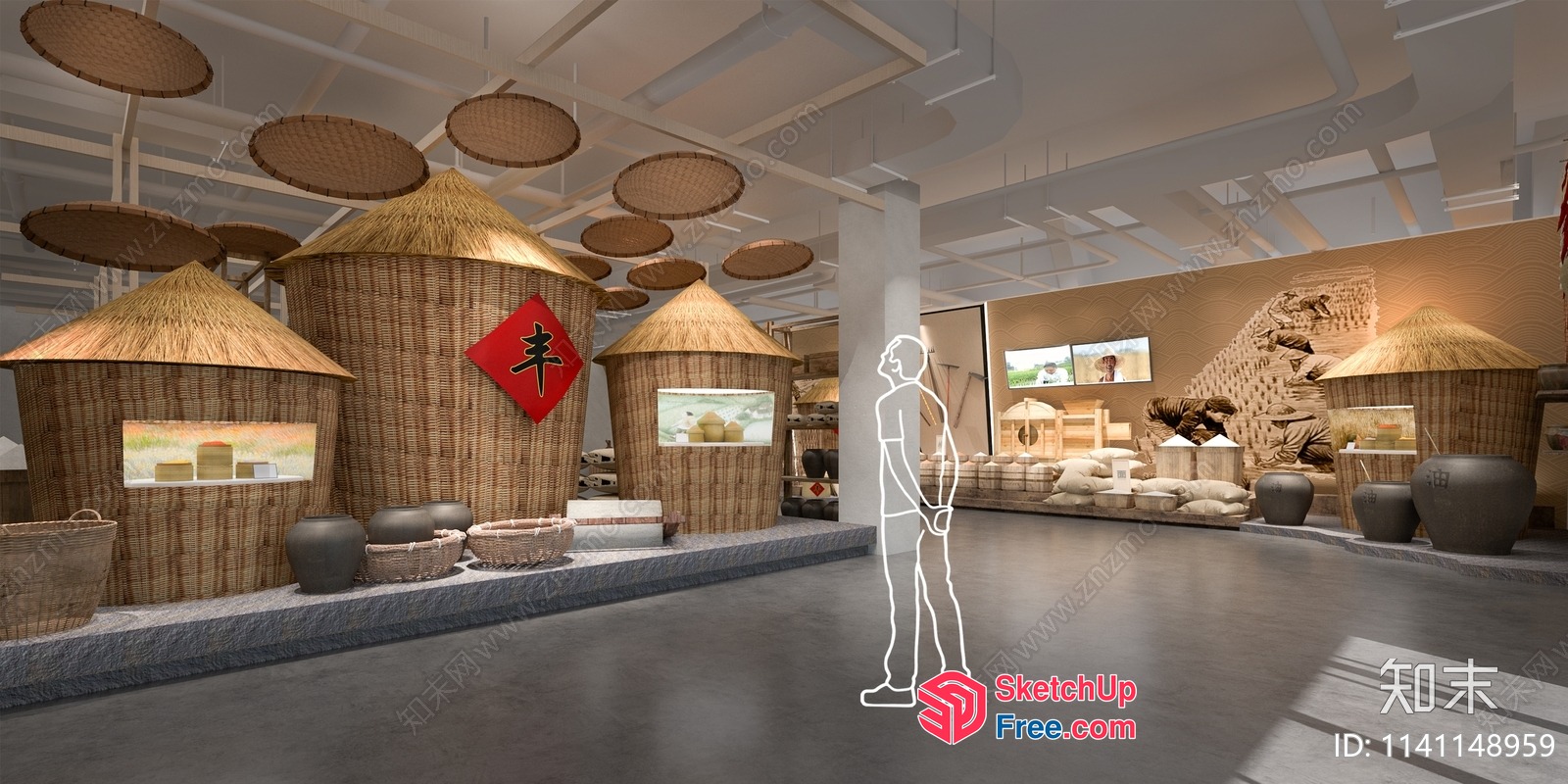 Asian-Inspired Interior Design Showroom 3D SketchUp File