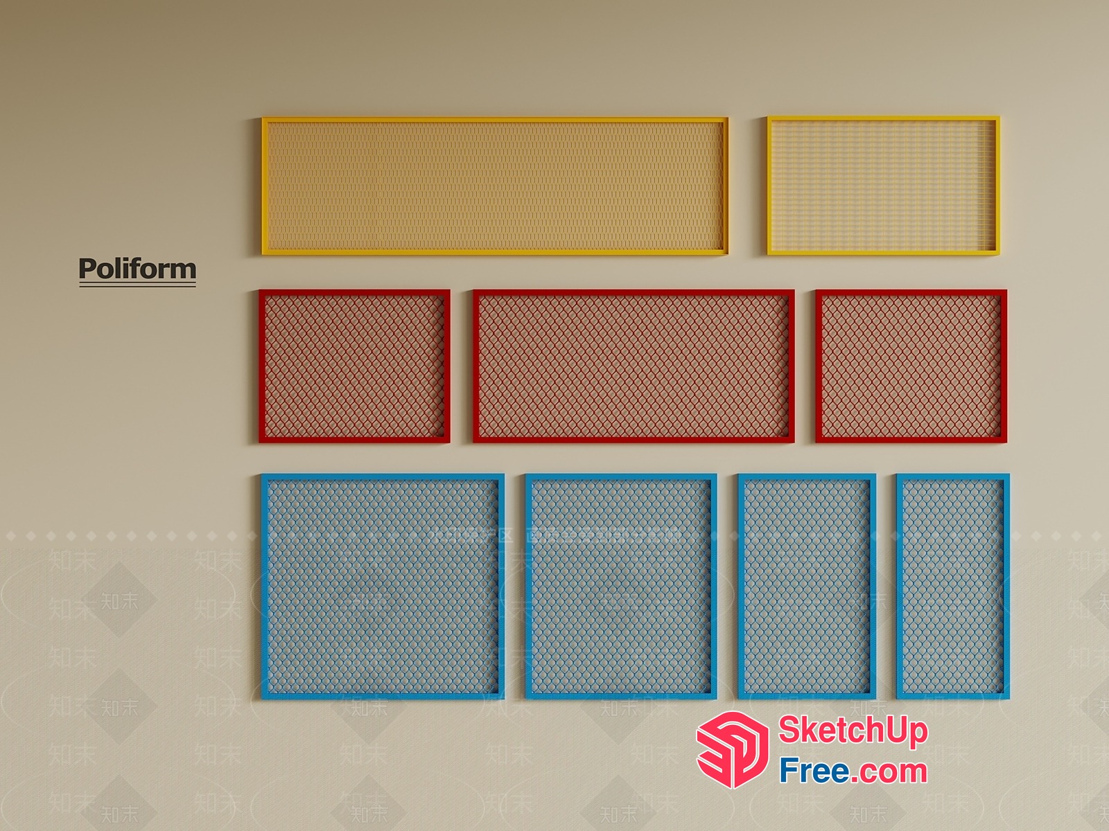 Poliform Decorative Wall Panels 3D SketchUp File