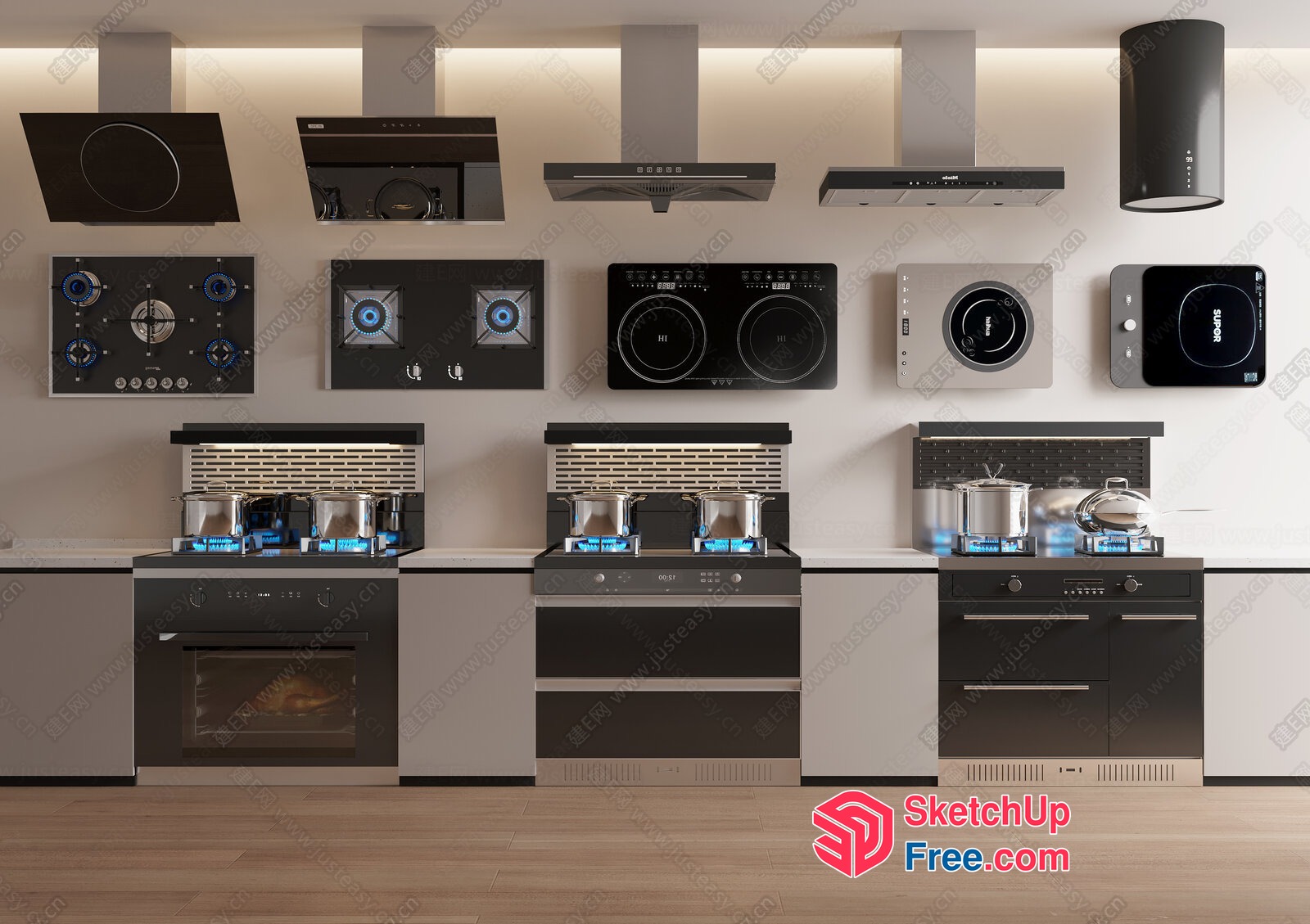 Modern Kitchen Appliances Showcase 3D SketchUp File