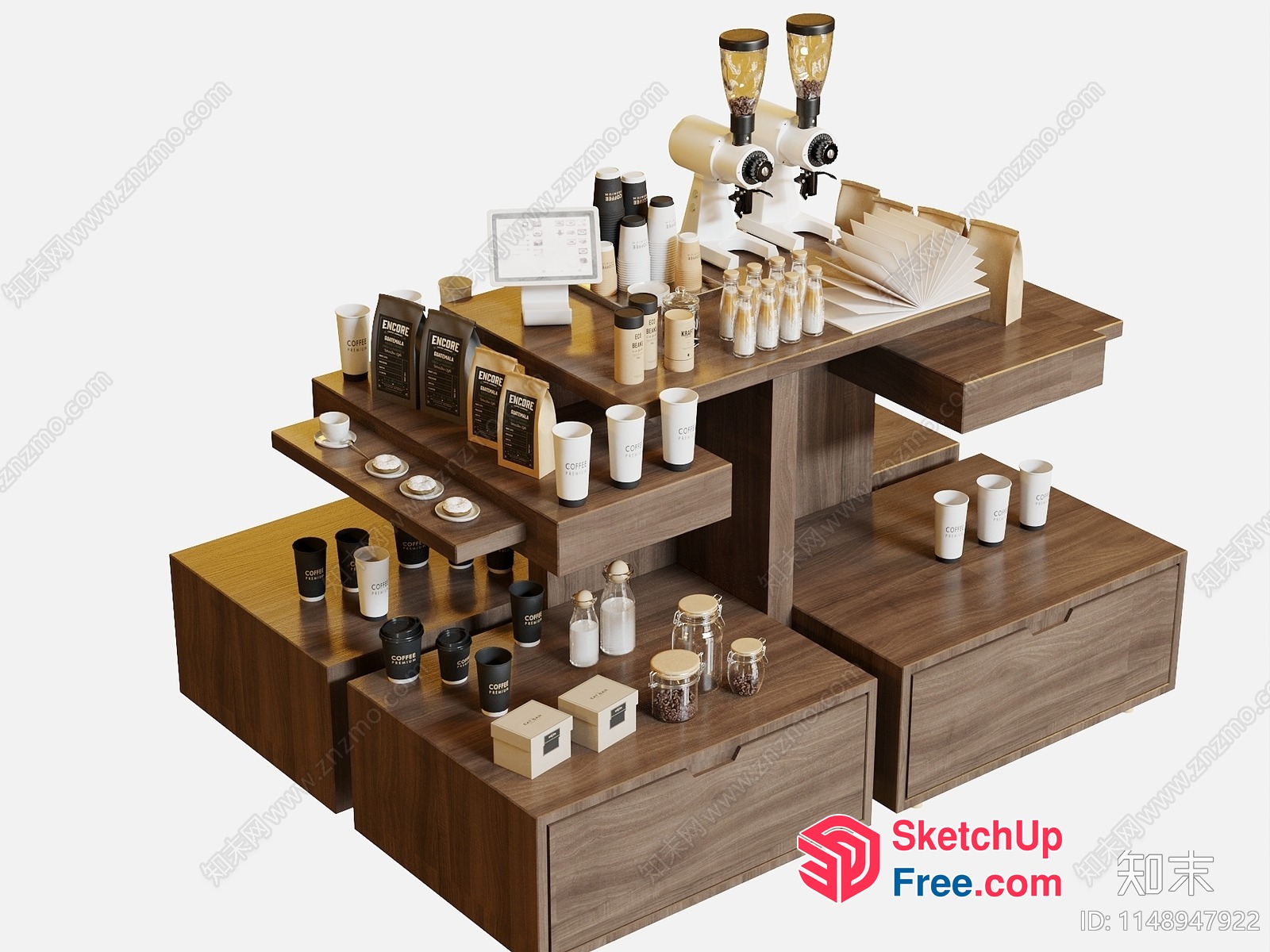 Modern Coffee Shop Display 3D SketchUp File