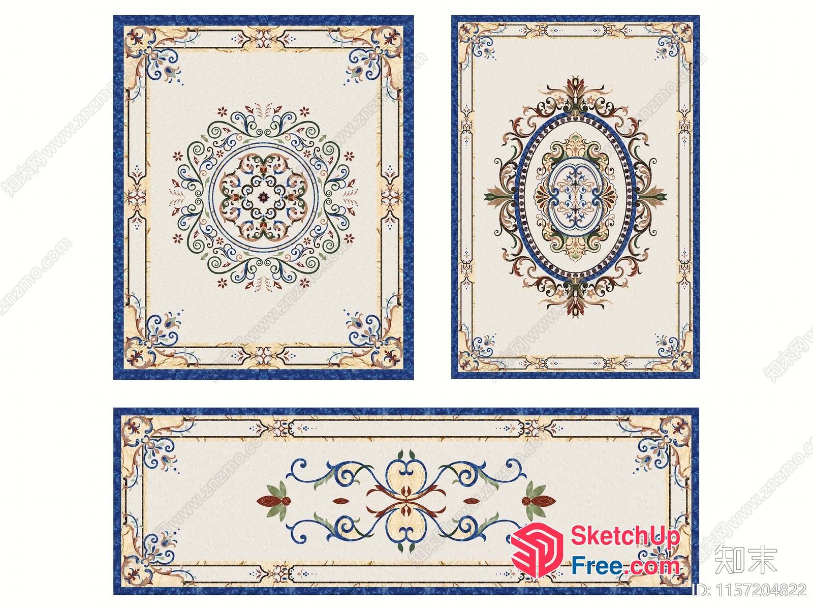 Ornate And Elegant Decorative Ceiling Tiles 3D SketchUp File