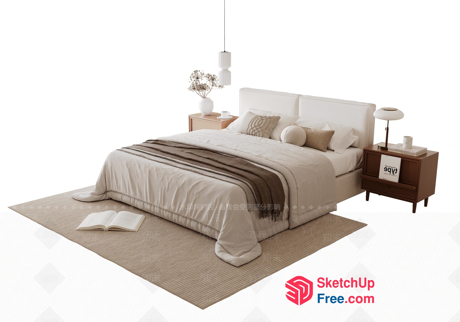 Elegant And Cozy Modern Bedroom Interior 3D SketchUp File