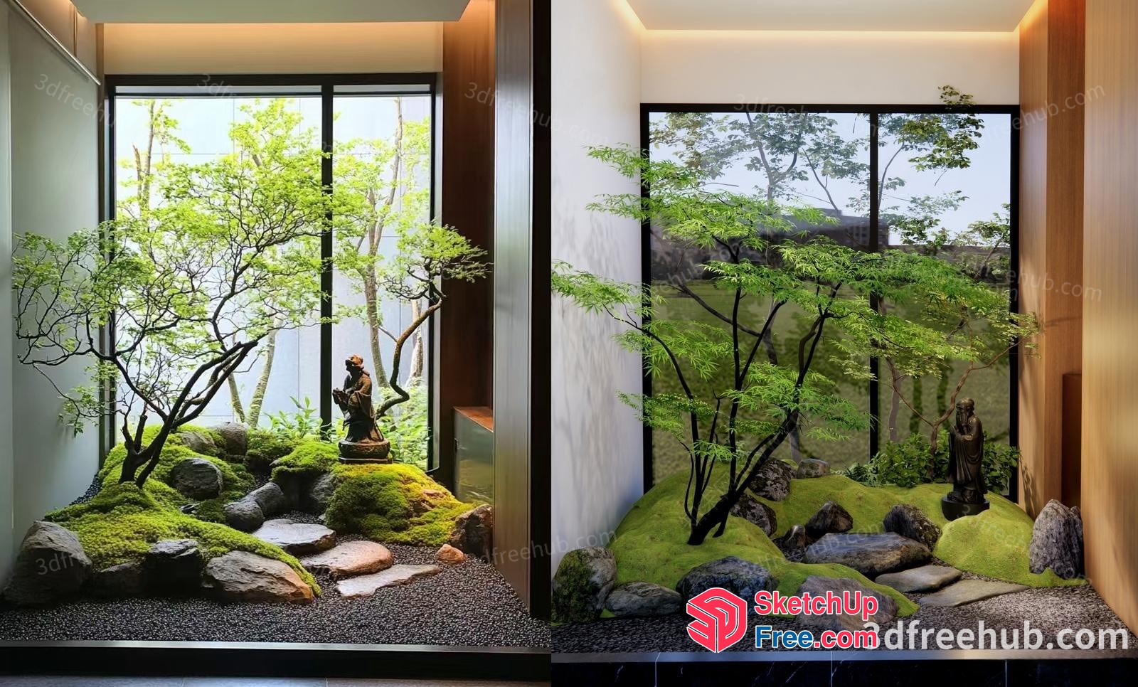 Japanese-Inspired Zen Garden Interior 3D SketchUp File