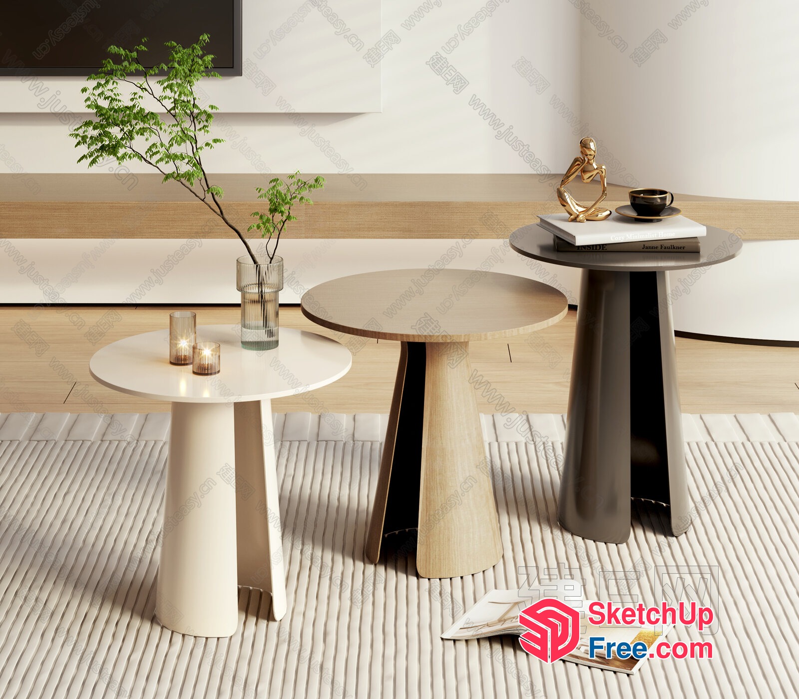Minimalist Modern Living Room Furniture Collection 3D SketchUp File