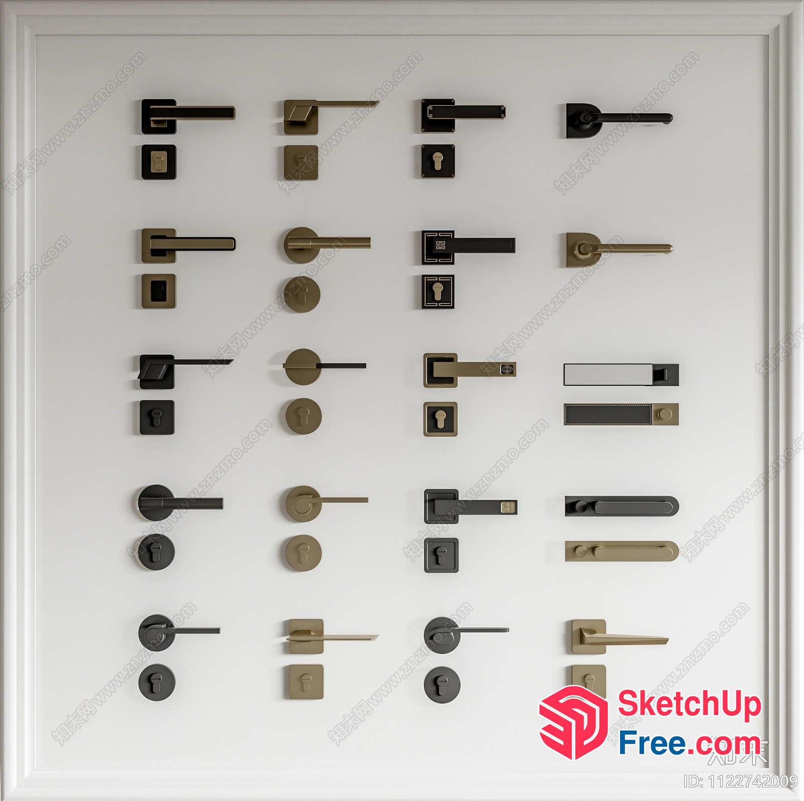 Various Door Hardware Options 3D SketchUp File