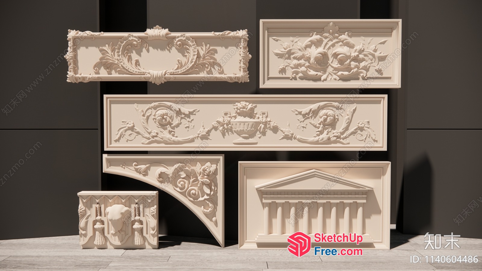 Ornate Carved Mouldings And Architectural Details 3D SketchUp File