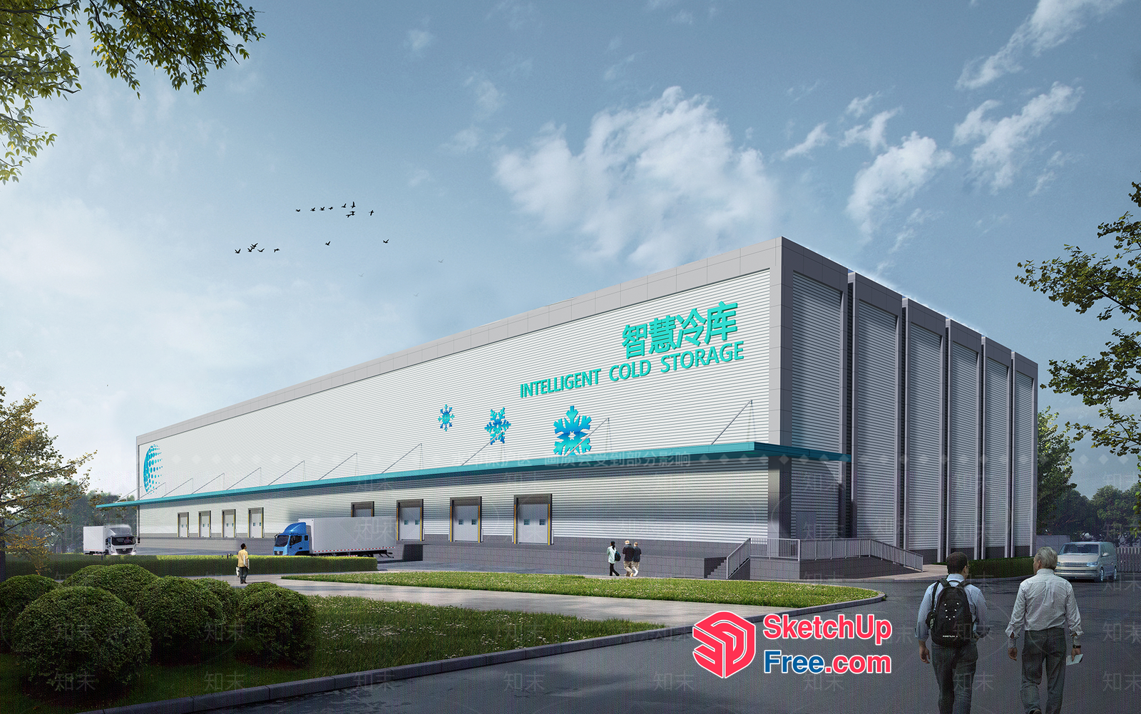 Intelligent Cold Storage Building 3D SketchUp File