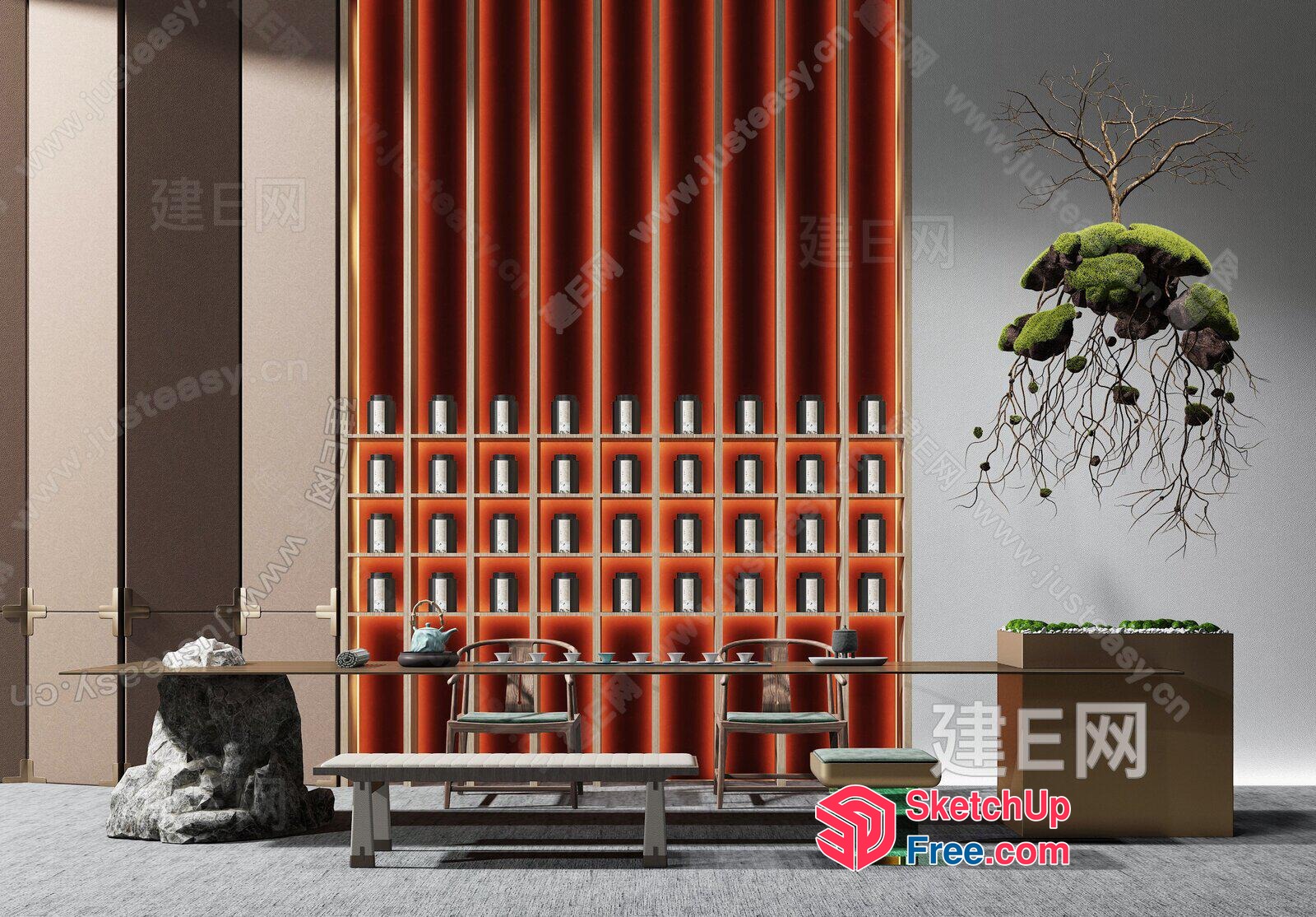 Japanese Style Minimalist Interior 3D SketchUp File