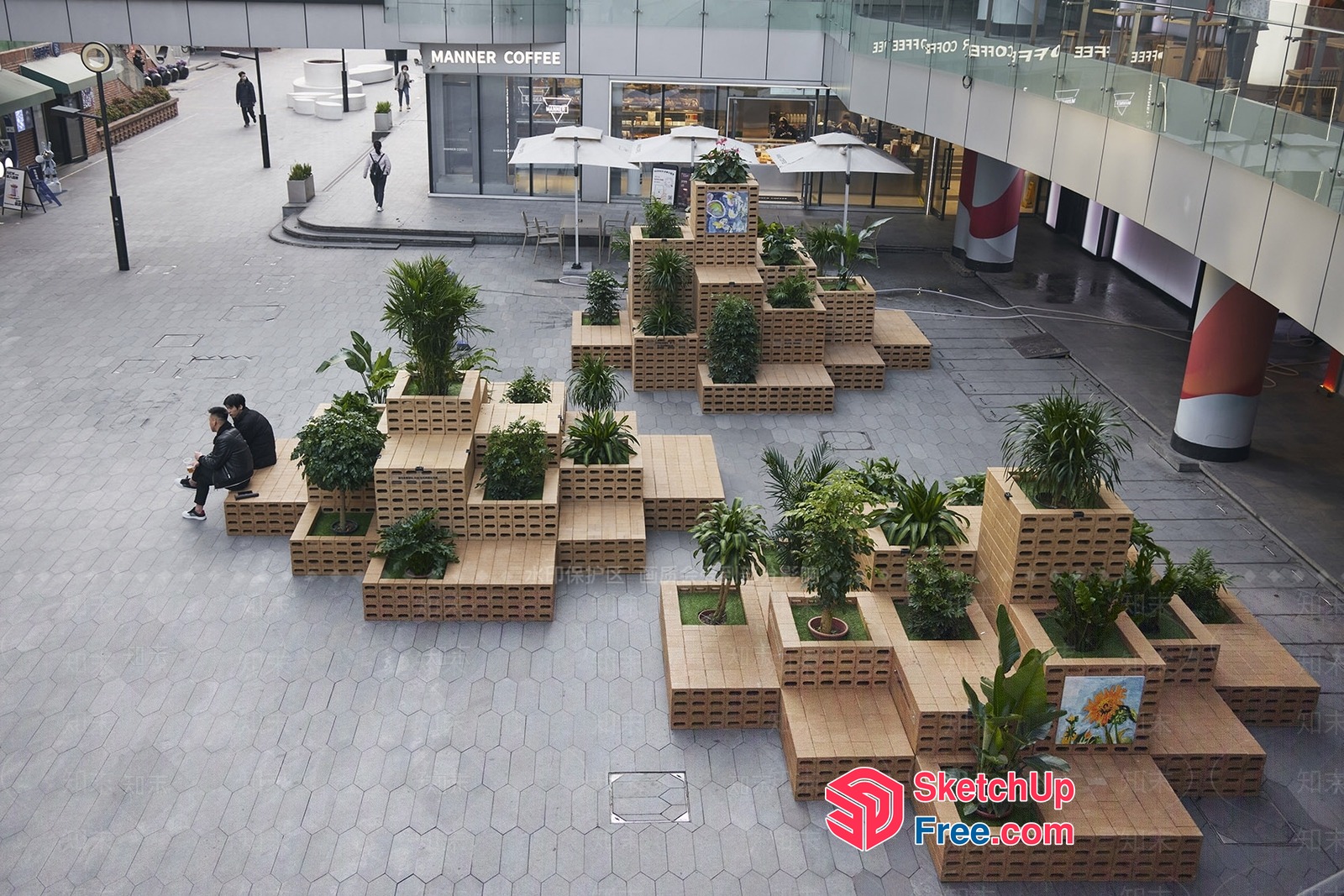 Modern Wood And Greenery Urban Oasis 3D SketchUp File