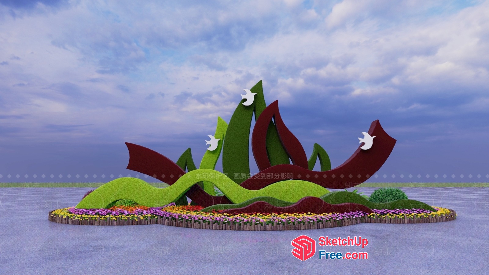 Vibrant Garden Oasis 3D SketchUp File