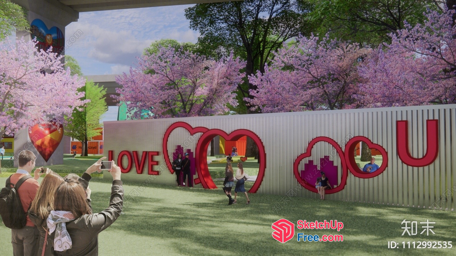 Love Wall With Heart-Shaped Cutouts 3D SketchUp File