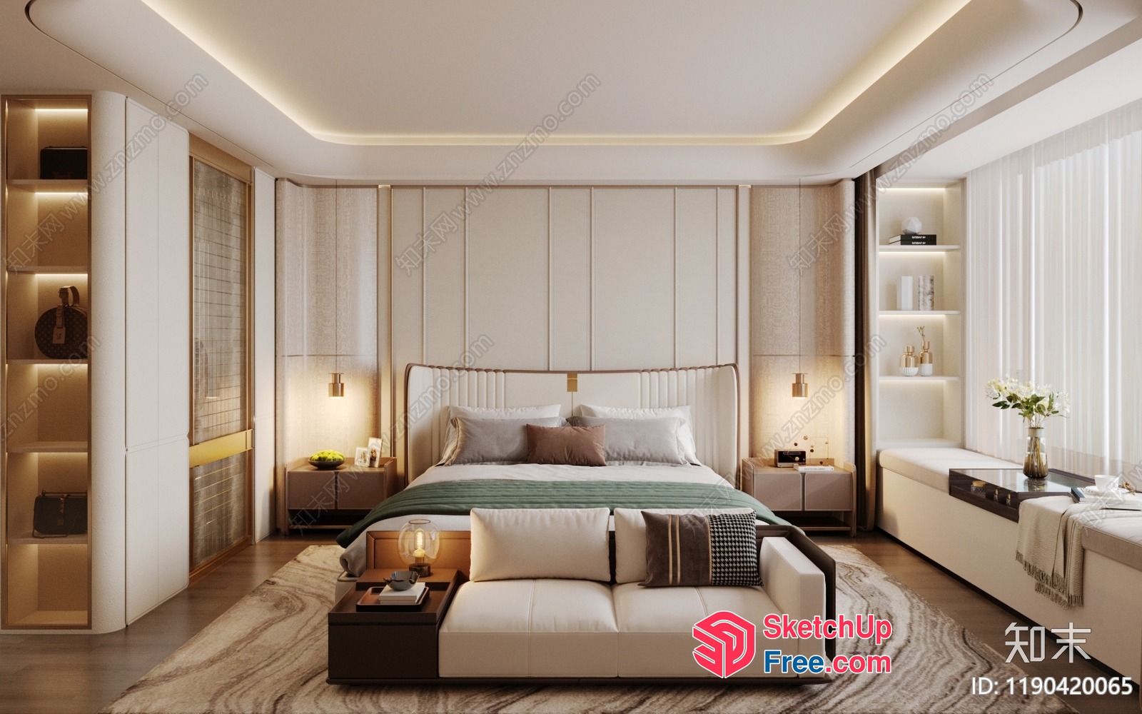 Modern Luxury Bedroom Interior Design 3D SketchUp File