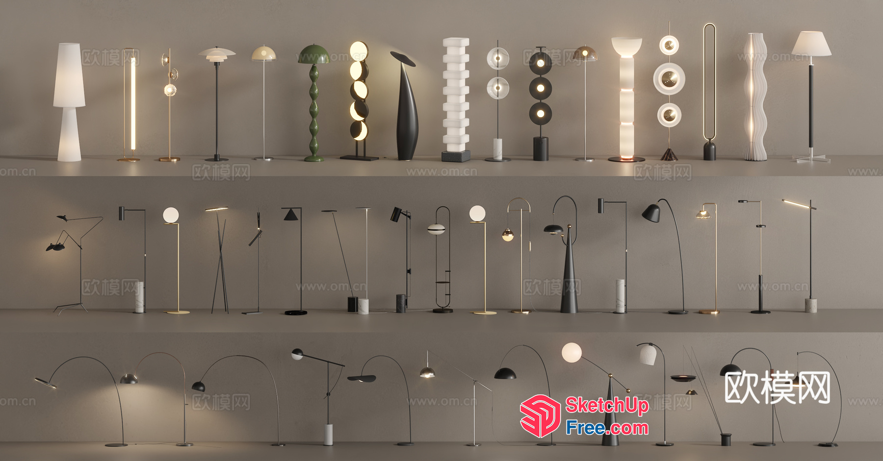 Modern Table Lamps Collection 3D SketchUp File