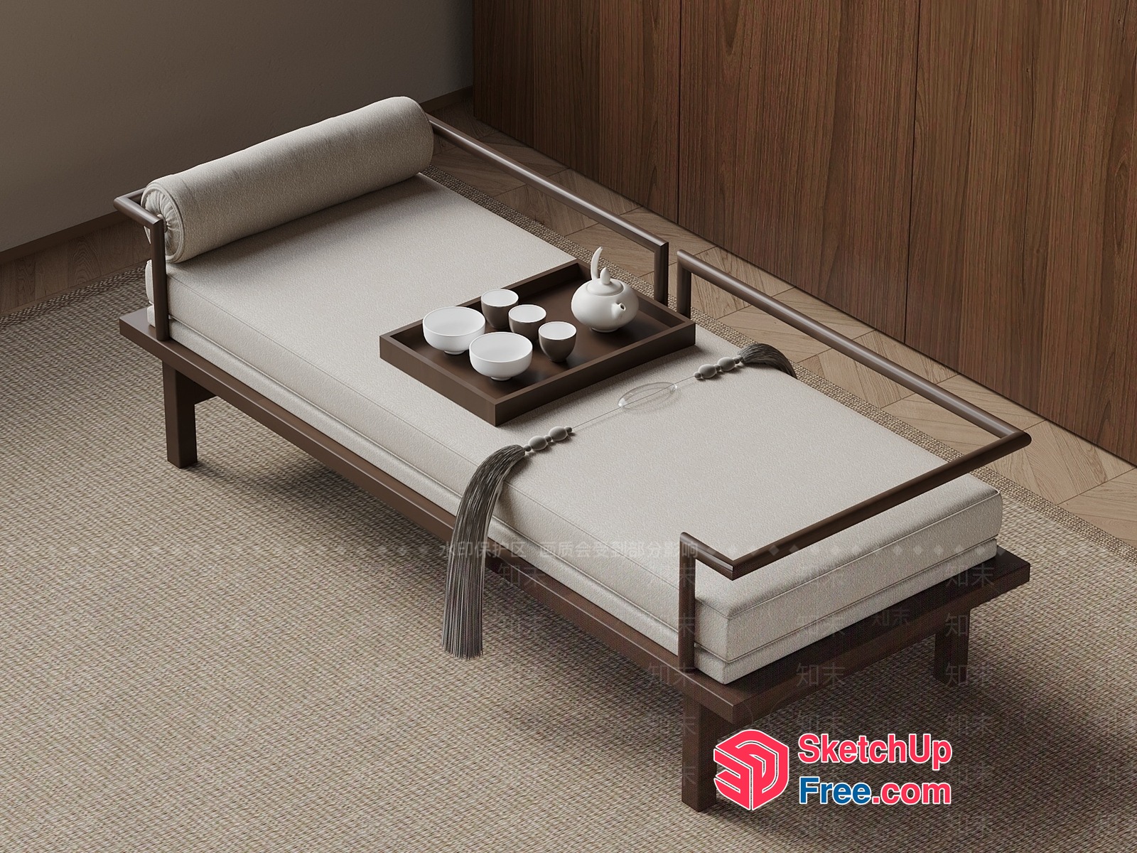 Asian-Inspired Traditional Furniture 3D SketchUp File