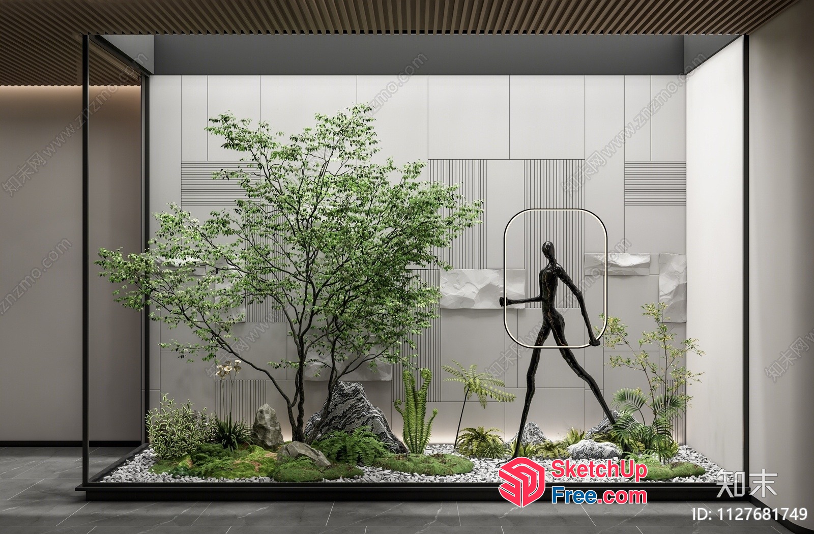 Modern Japanese Zen Garden With Minimalist Decor 3D SketchUp File
