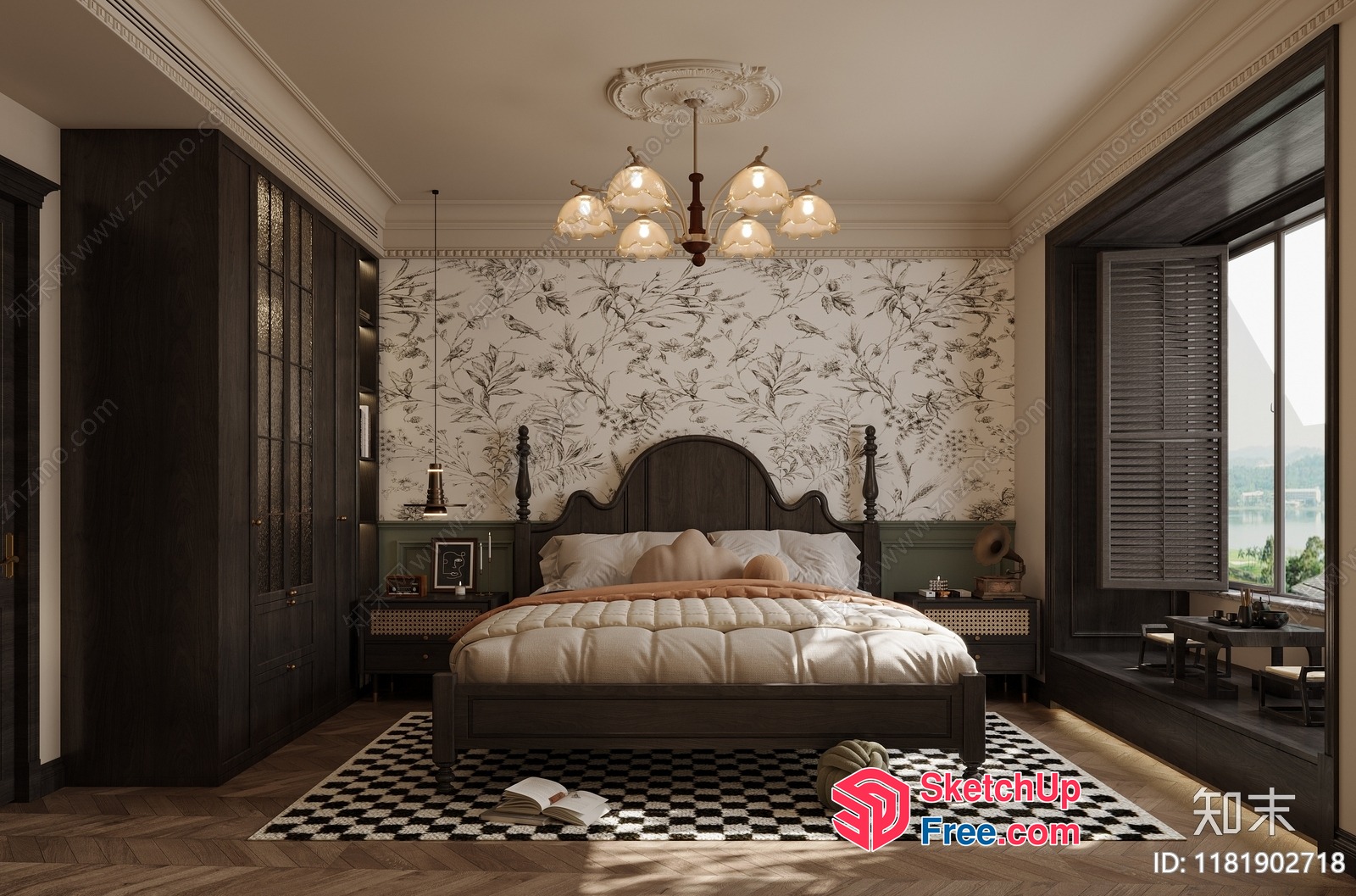 Classic European Style Bedroom Interior 3D SketchUp File