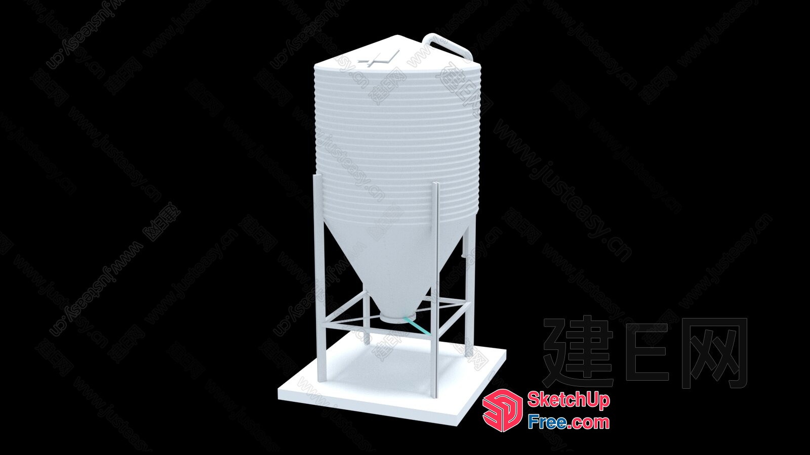 White Industrial Silo 3D SketchUp File