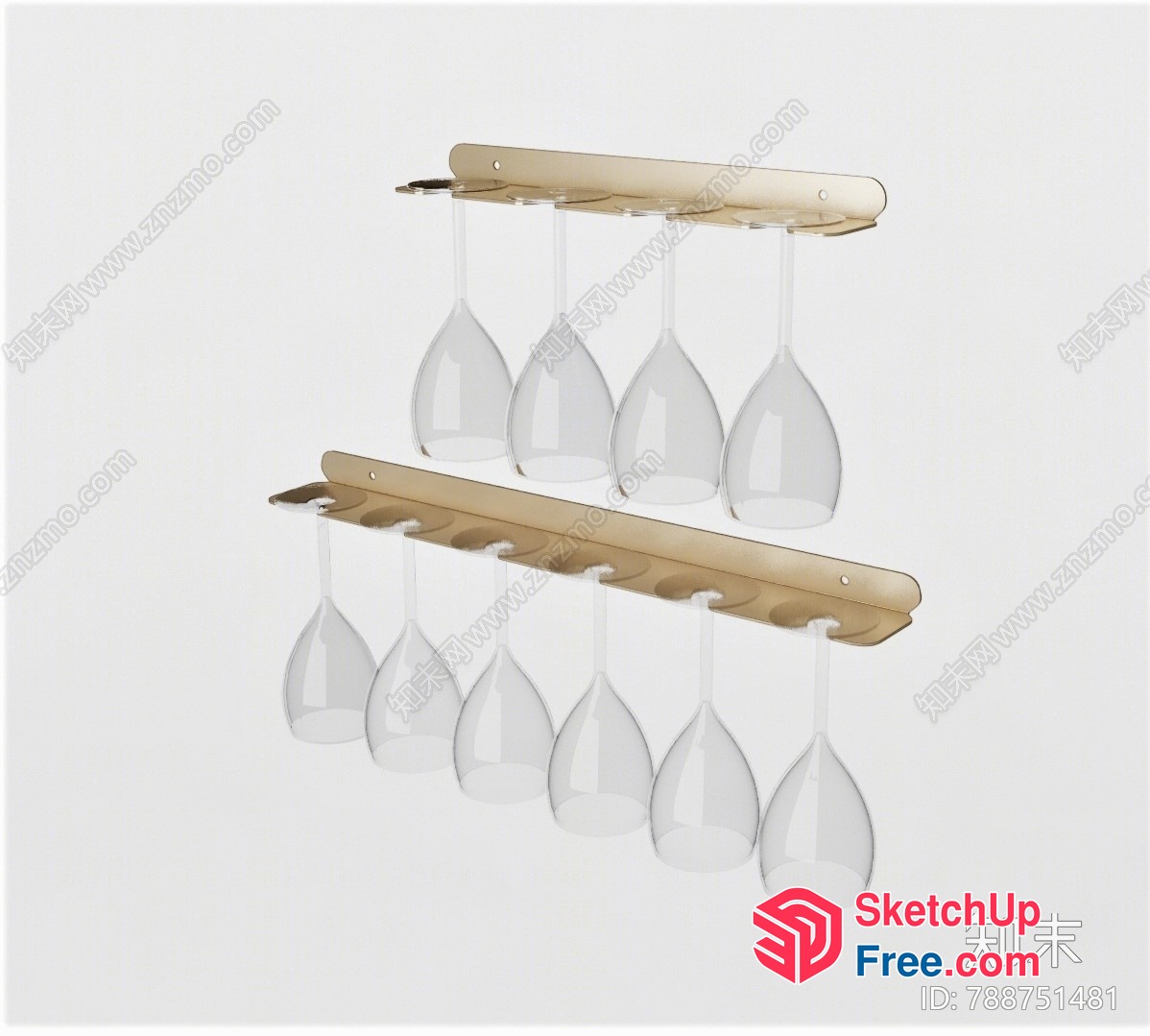 Modern Glass Wine Glass Holder 3D SketchUp File
