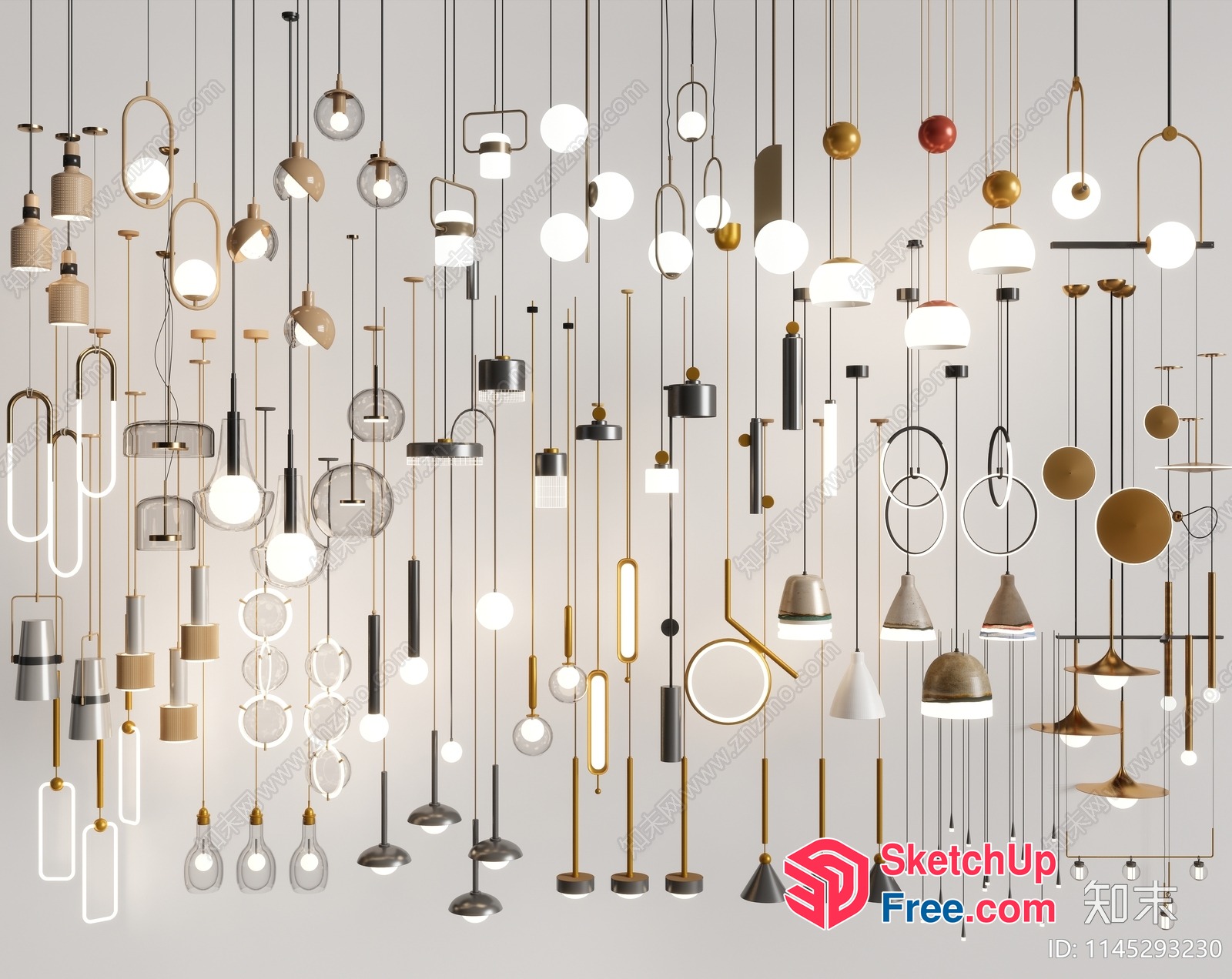 Modern Hanging Light Fixtures 3D SketchUp File