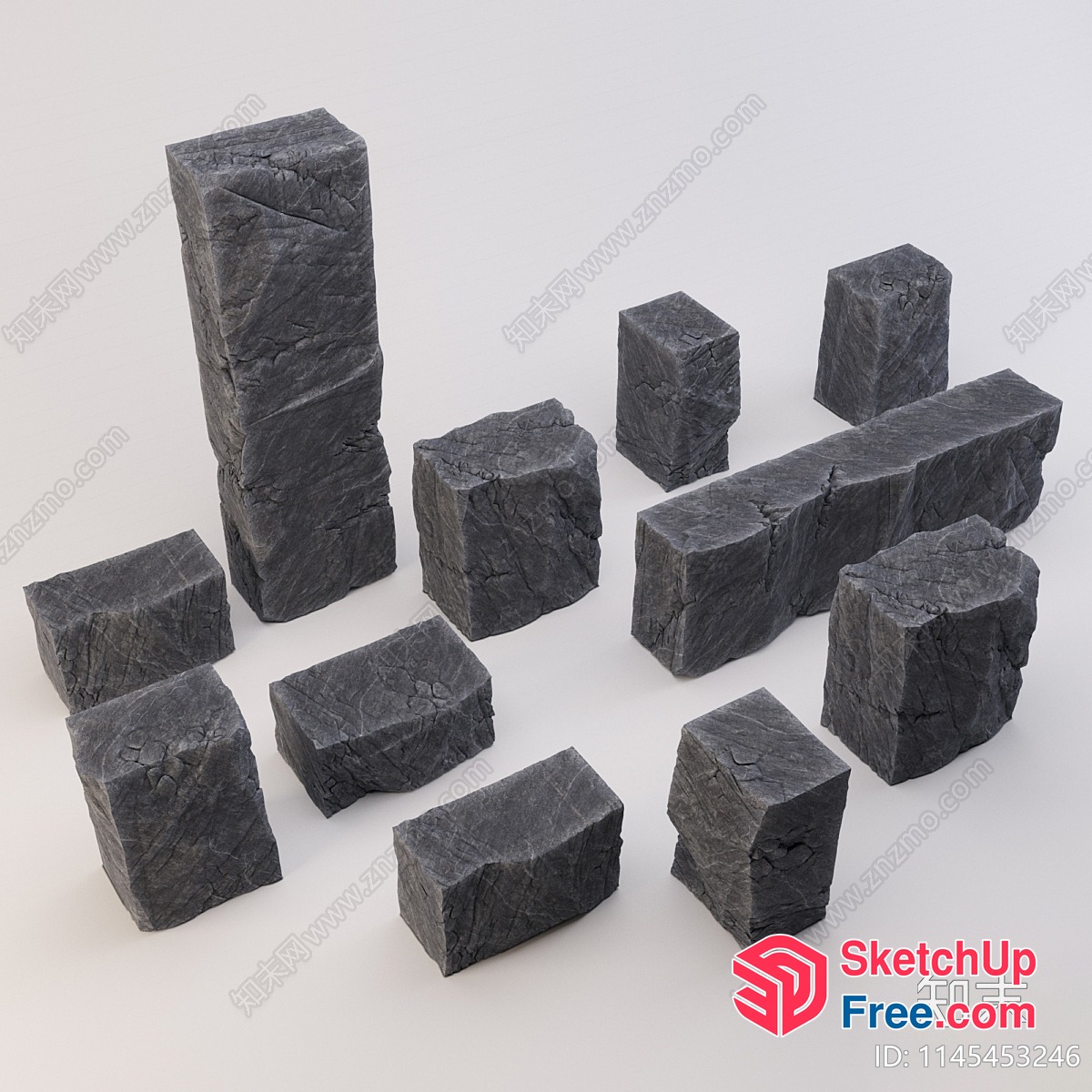 A Collection Of Stone Blocks 3D SketchUp File