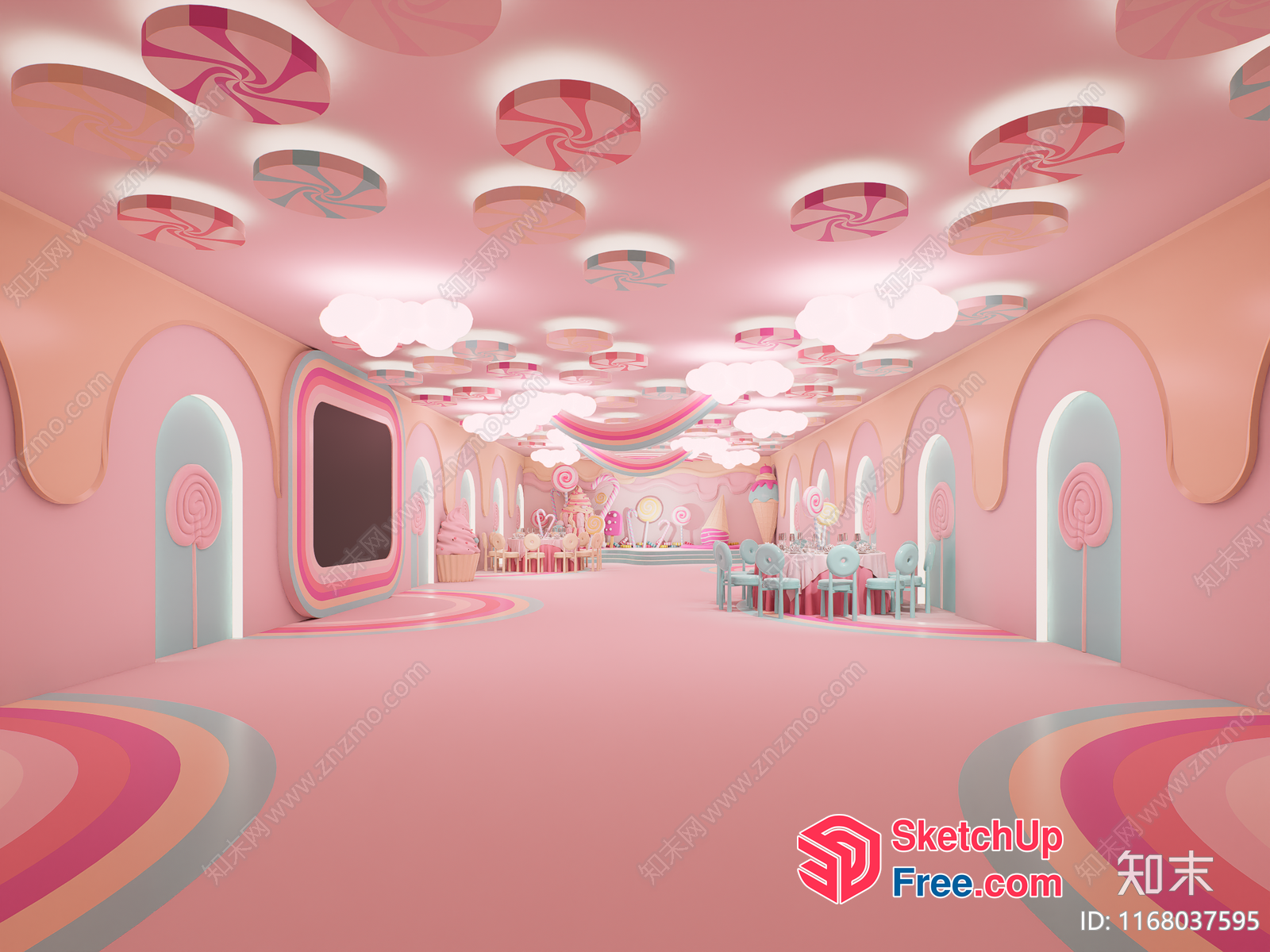 Candy-Colored Interior Design 3D SketchUp File