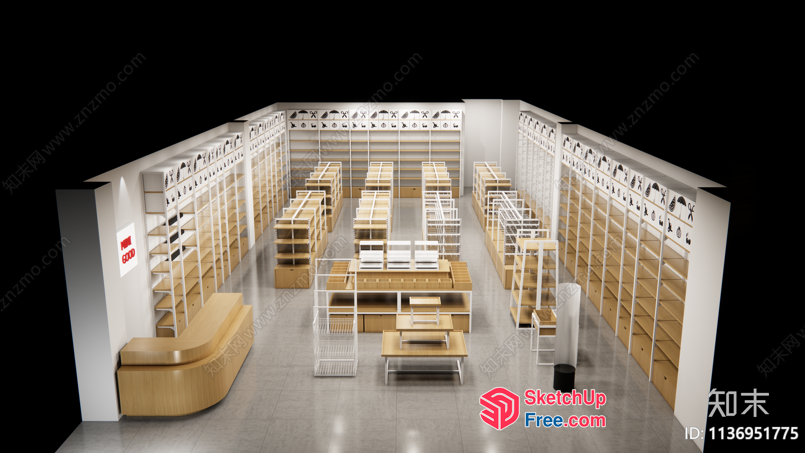 Modern Minimalist Retail Store Interior Design 3D SketchUp File