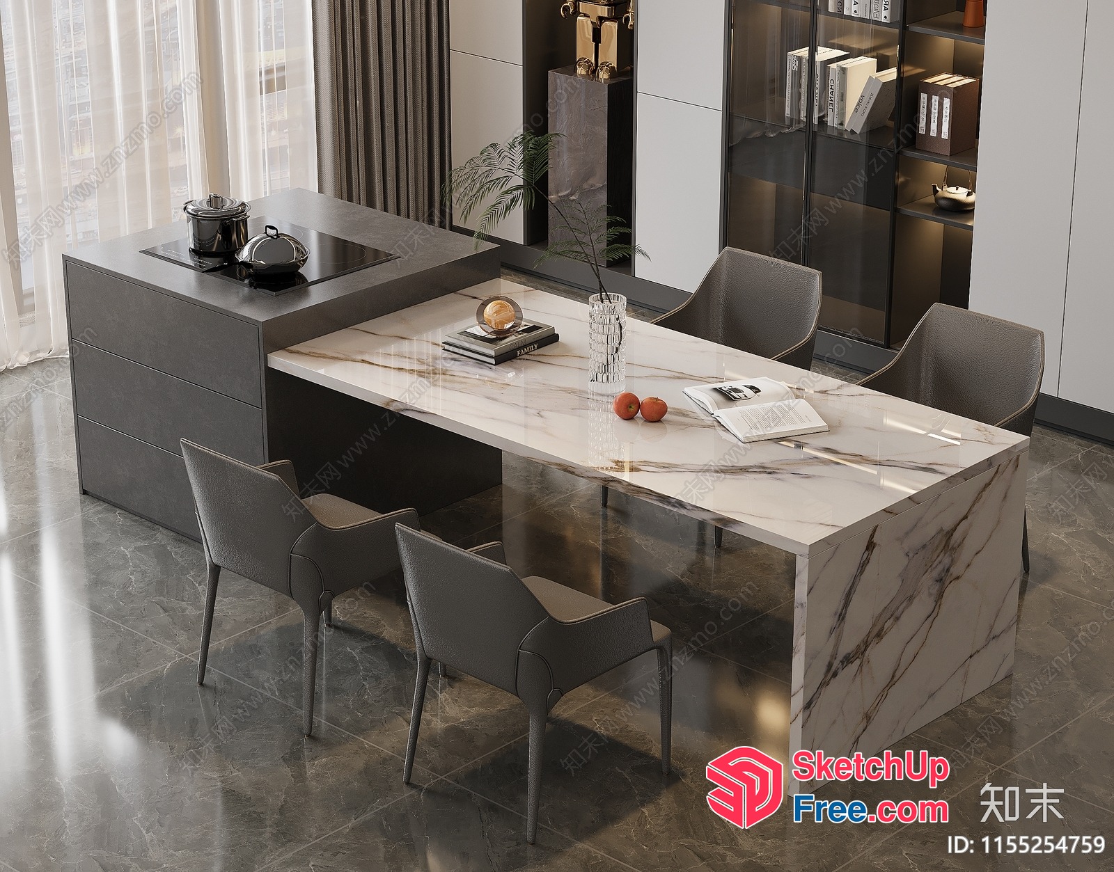 Elegant Modern Minimalist Interior Design 3D SketchUp File