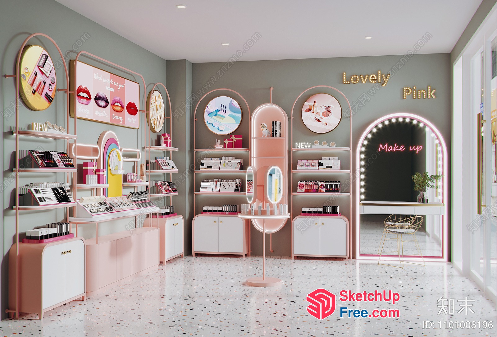 Cosmetics Shop Interior Design 3D SketchUp File
