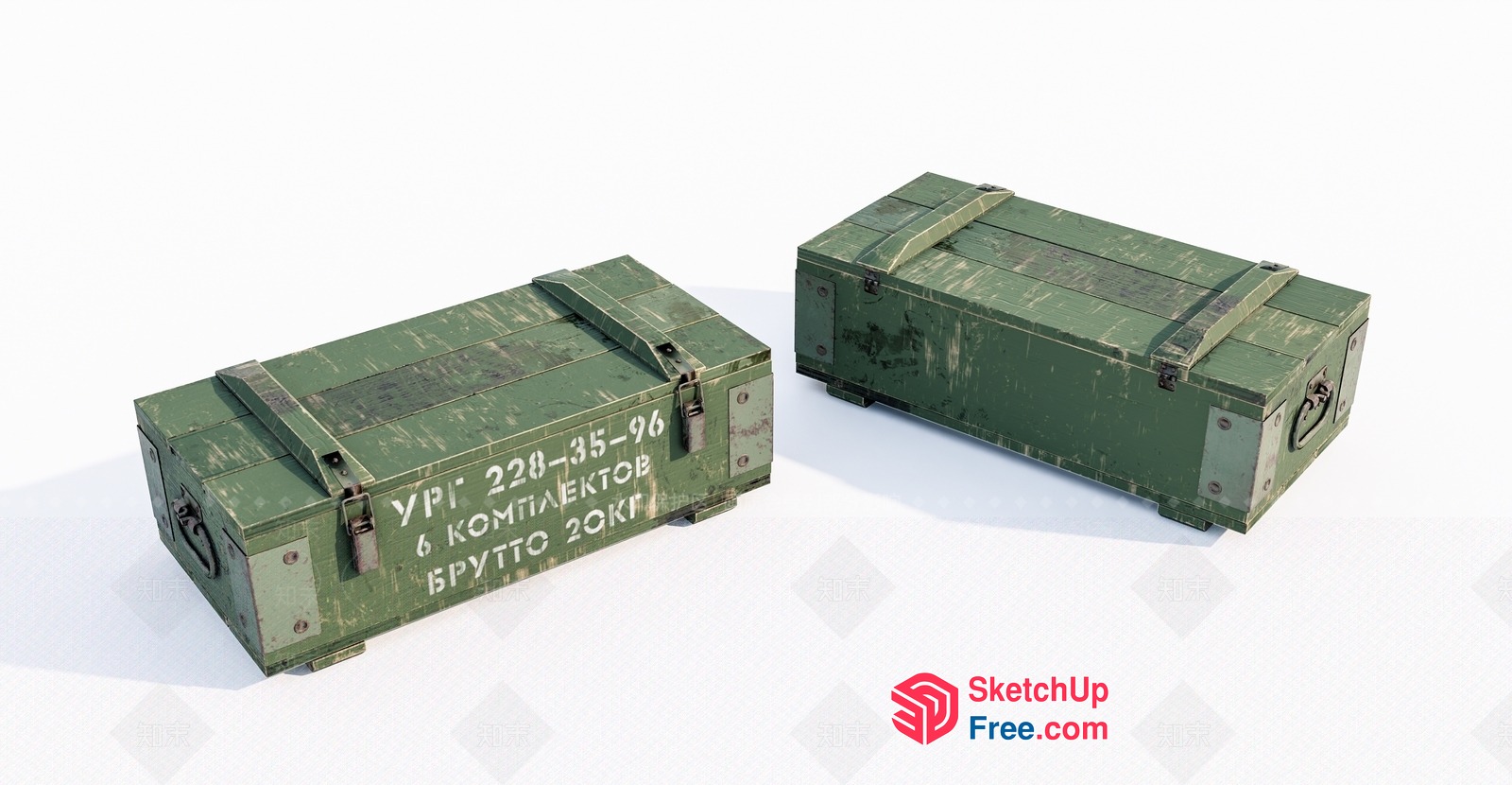 Military Crate Storage Containers 3D SketchUp File