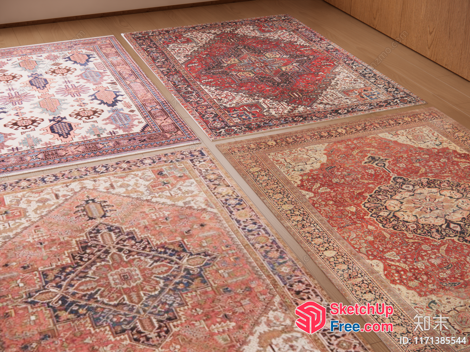 Vintage Style Oriental Rugs Collection 3D SketchUp File