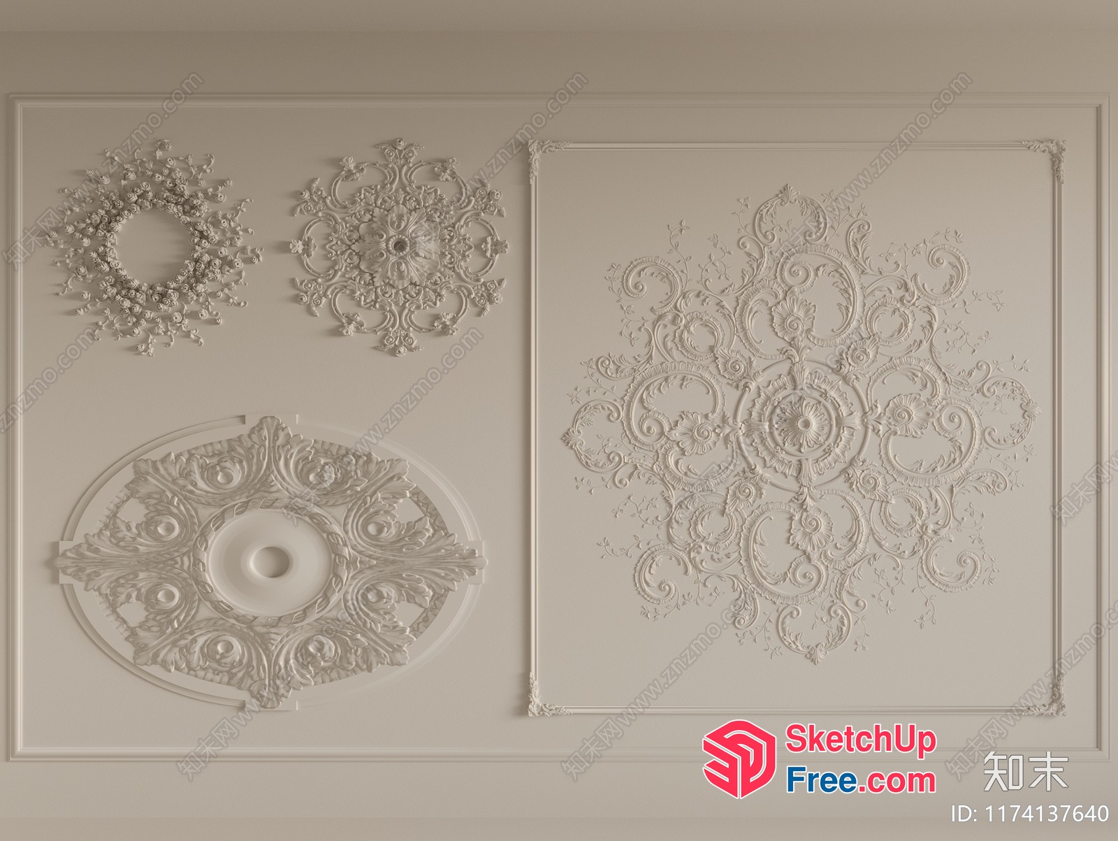 Ornate Ceiling Decorations 3D SketchUp File