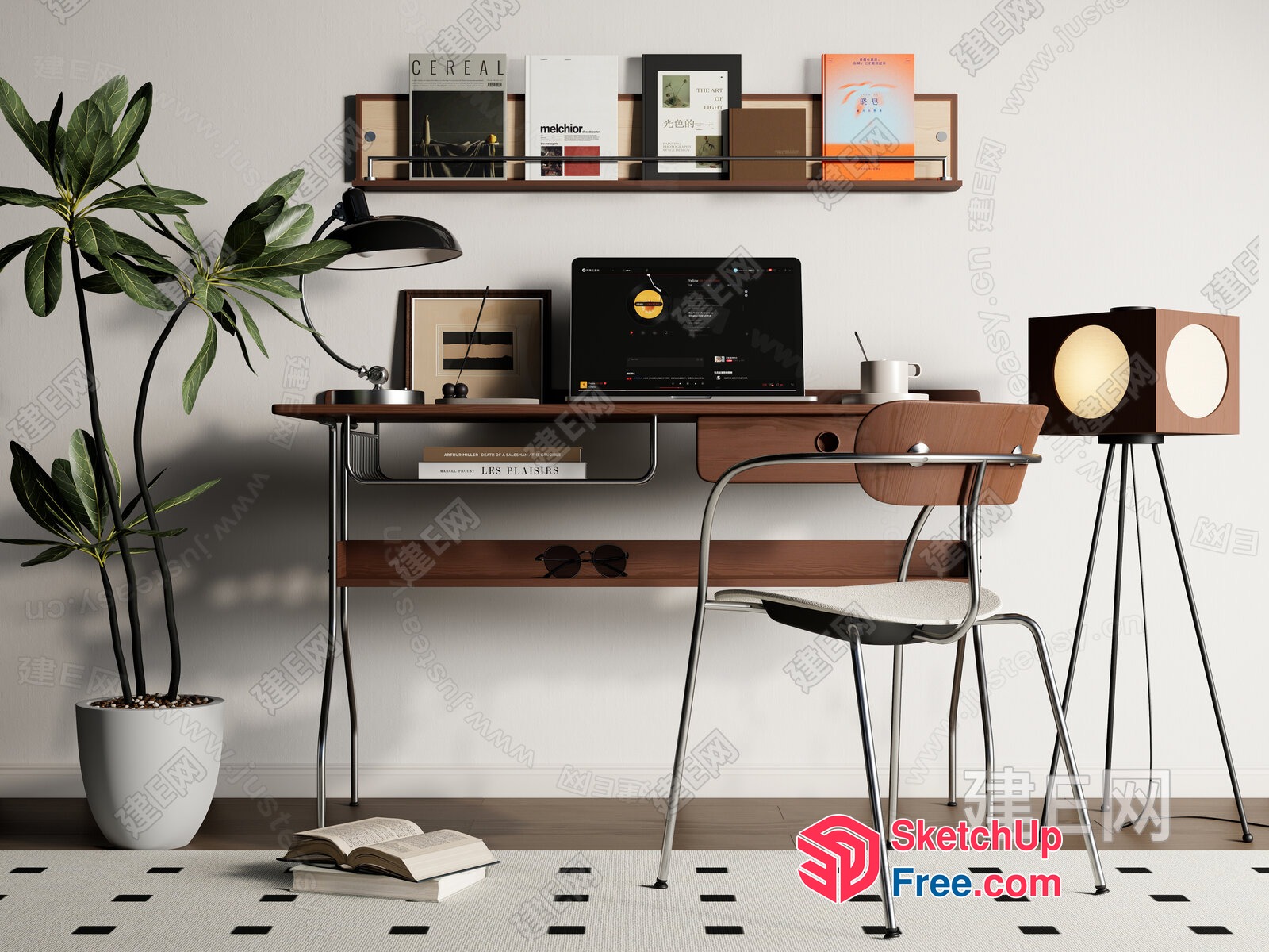 Modern Office Space With Minimalist Decor And Natural Elements 3D SketchUp File
