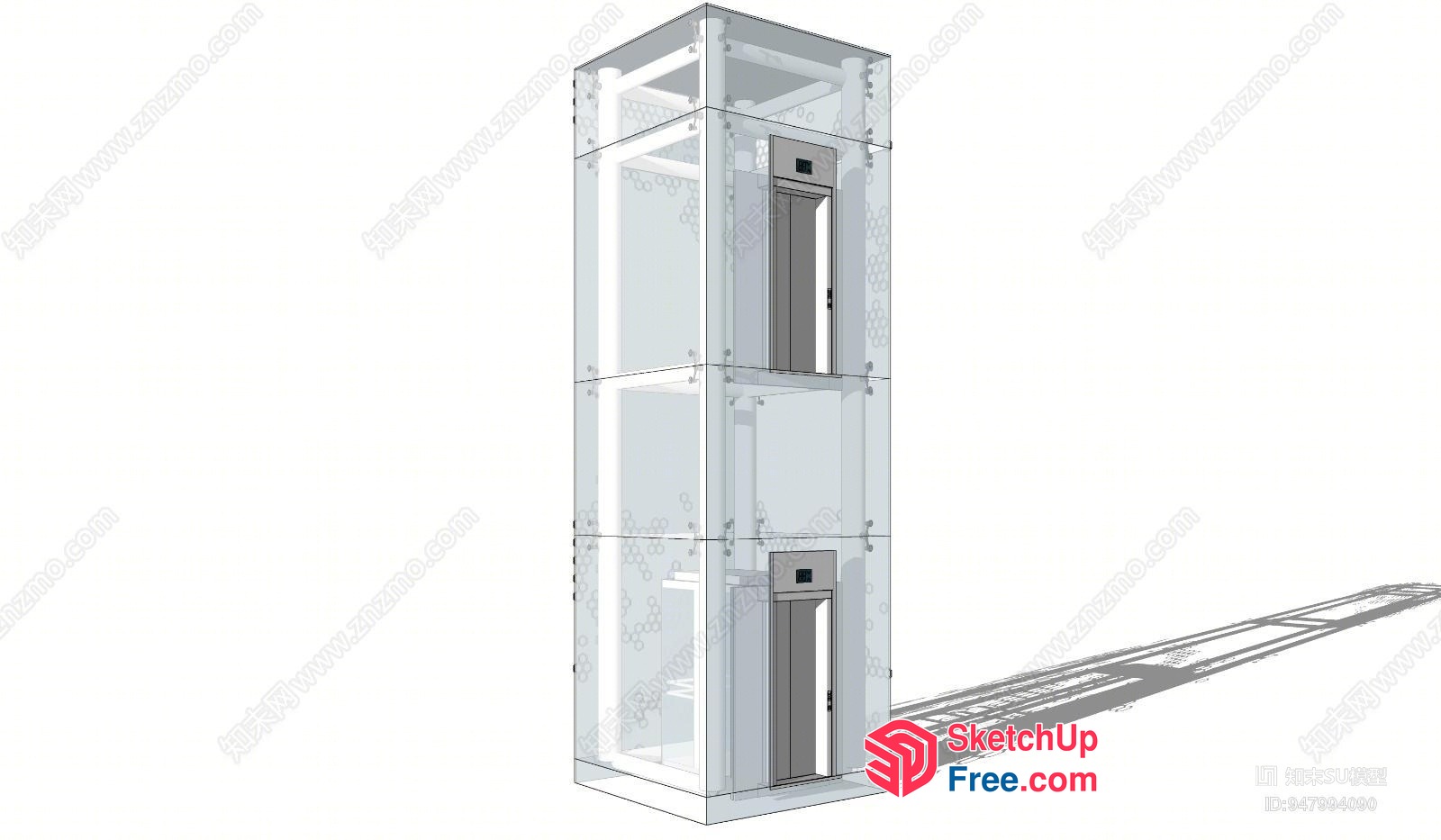 Modern Elevator And Stairway 3D SketchUp File