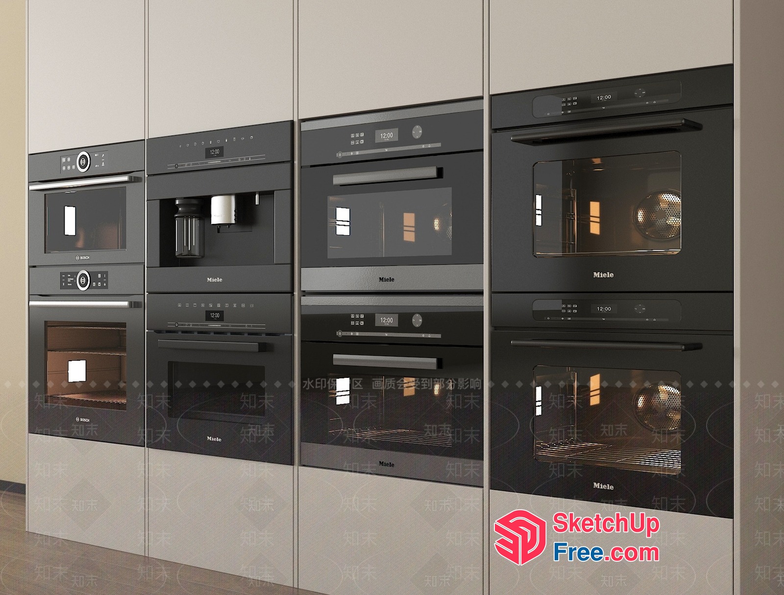 Modern Kitchen Appliances Collection 3D SketchUp File