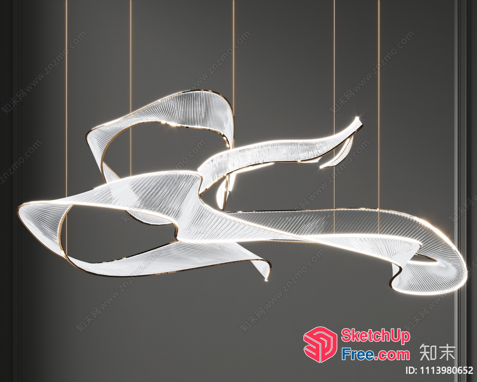 Elegant Modern Light Fixture With Unique Design 3D SketchUp File