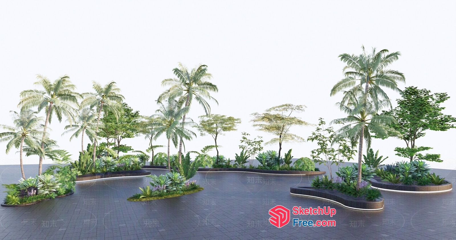 Exotic Tropical Garden Interior 3D SketchUp File