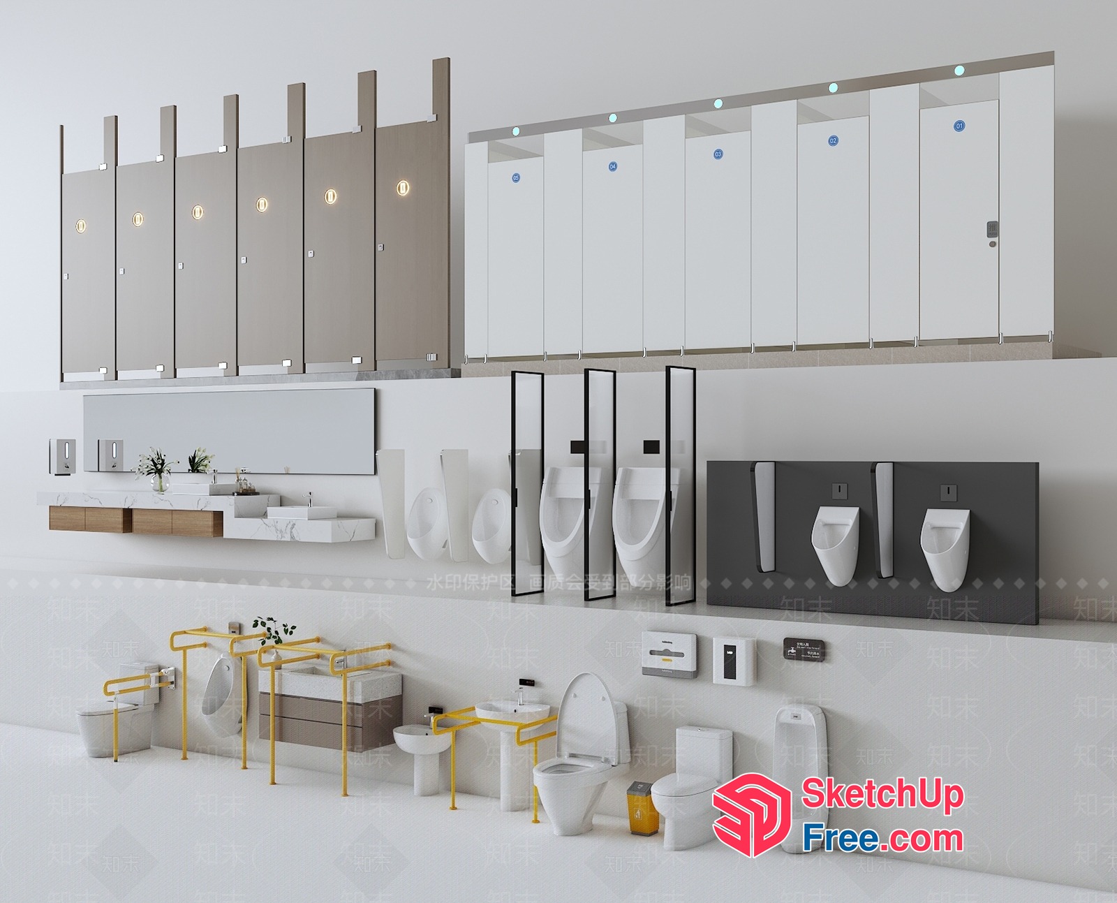 Modern Bathroom Fixtures And Accessories 3D SketchUp File