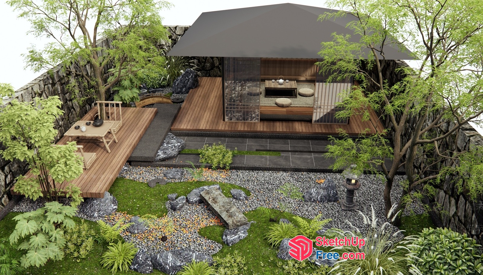 Japanese-Inspired Modern Home Decor 3D SketchUp File