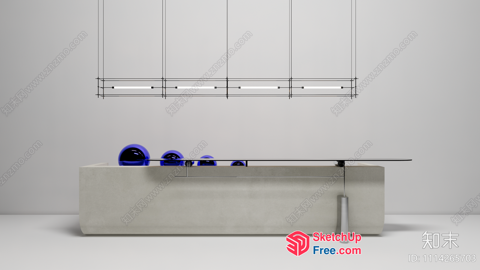 Minimalist Office Space With Sleek Furniture And Modern Lighting 3D SketchUp File