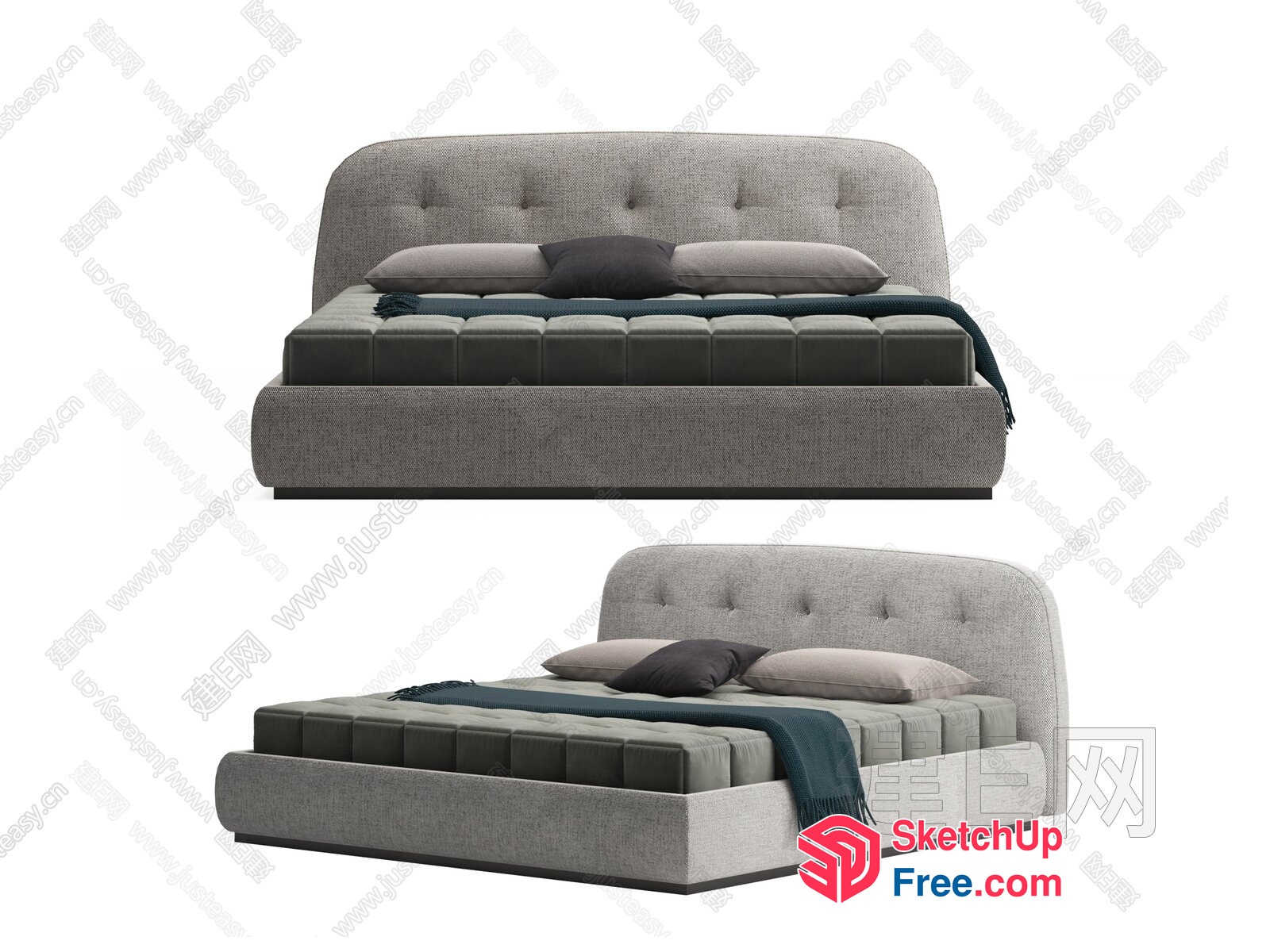 Elegant Minimalist Bed Design 3D SketchUp File