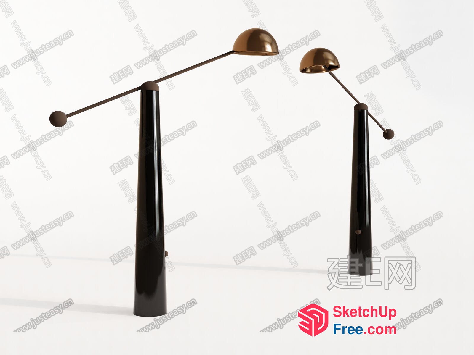 Modern Minimalist Table Lamps With Adjustable Arms 3D SketchUp File