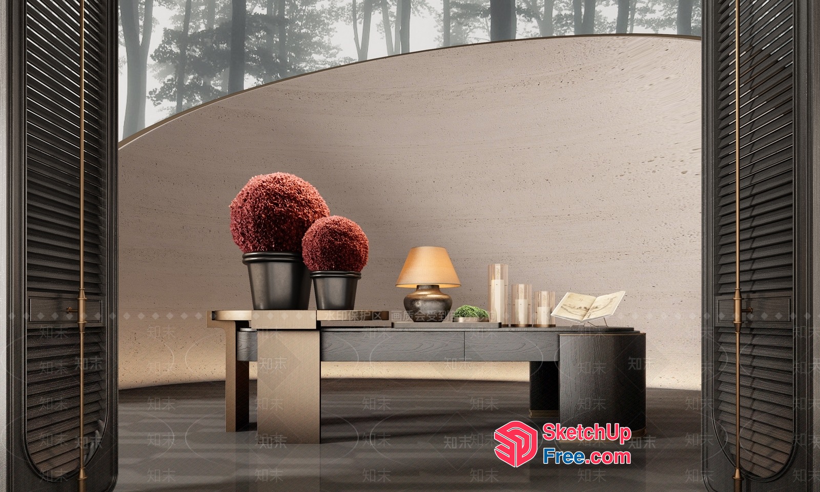 Modern Minimalist Living Room Interior Decor 3D SketchUp File