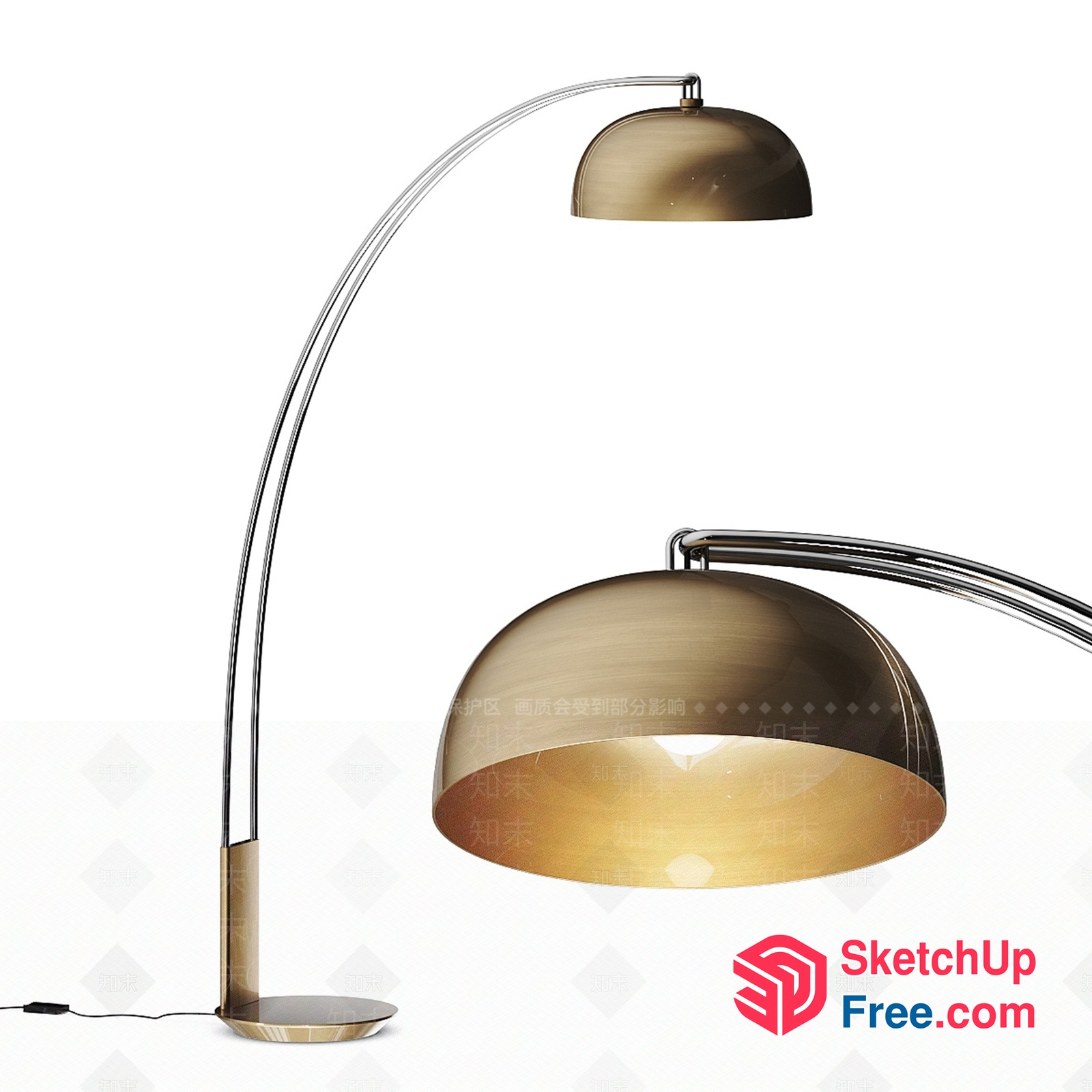 Modern Floor Lamp With Adjustable Shade 3D SketchUp File