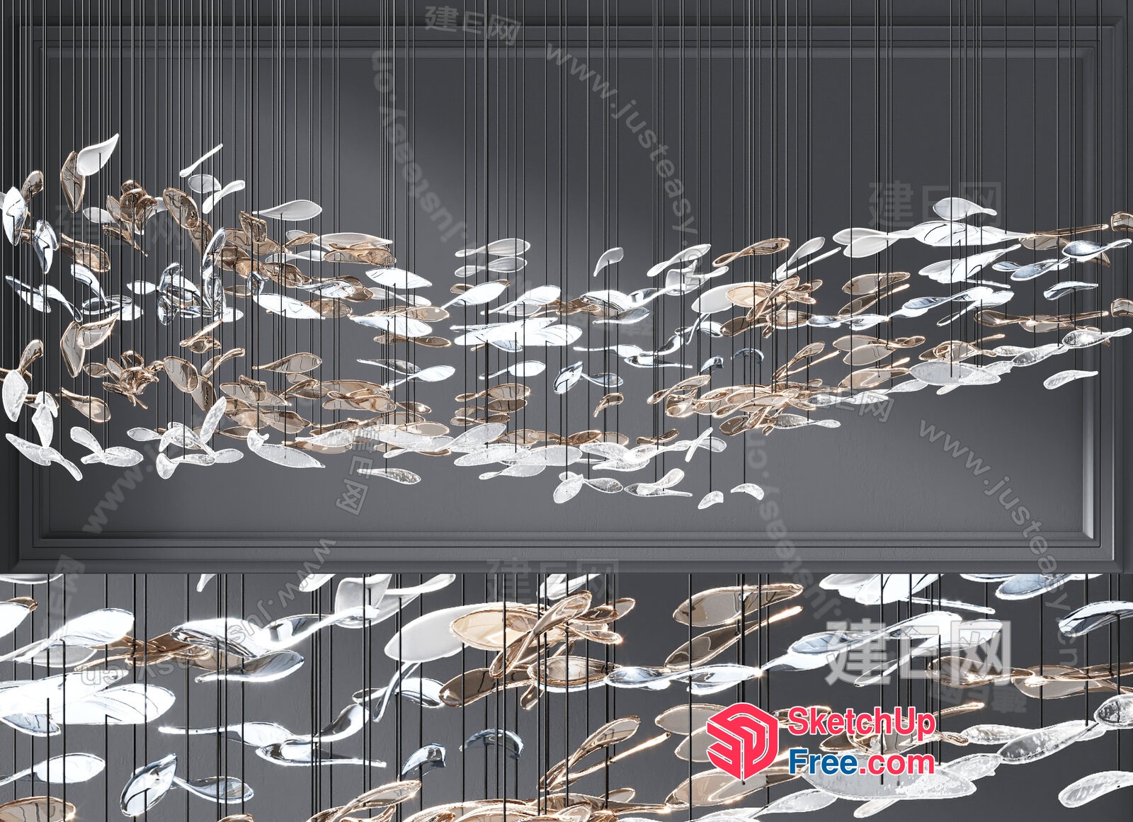 Glass And Metal Chandelier 3D SketchUp File